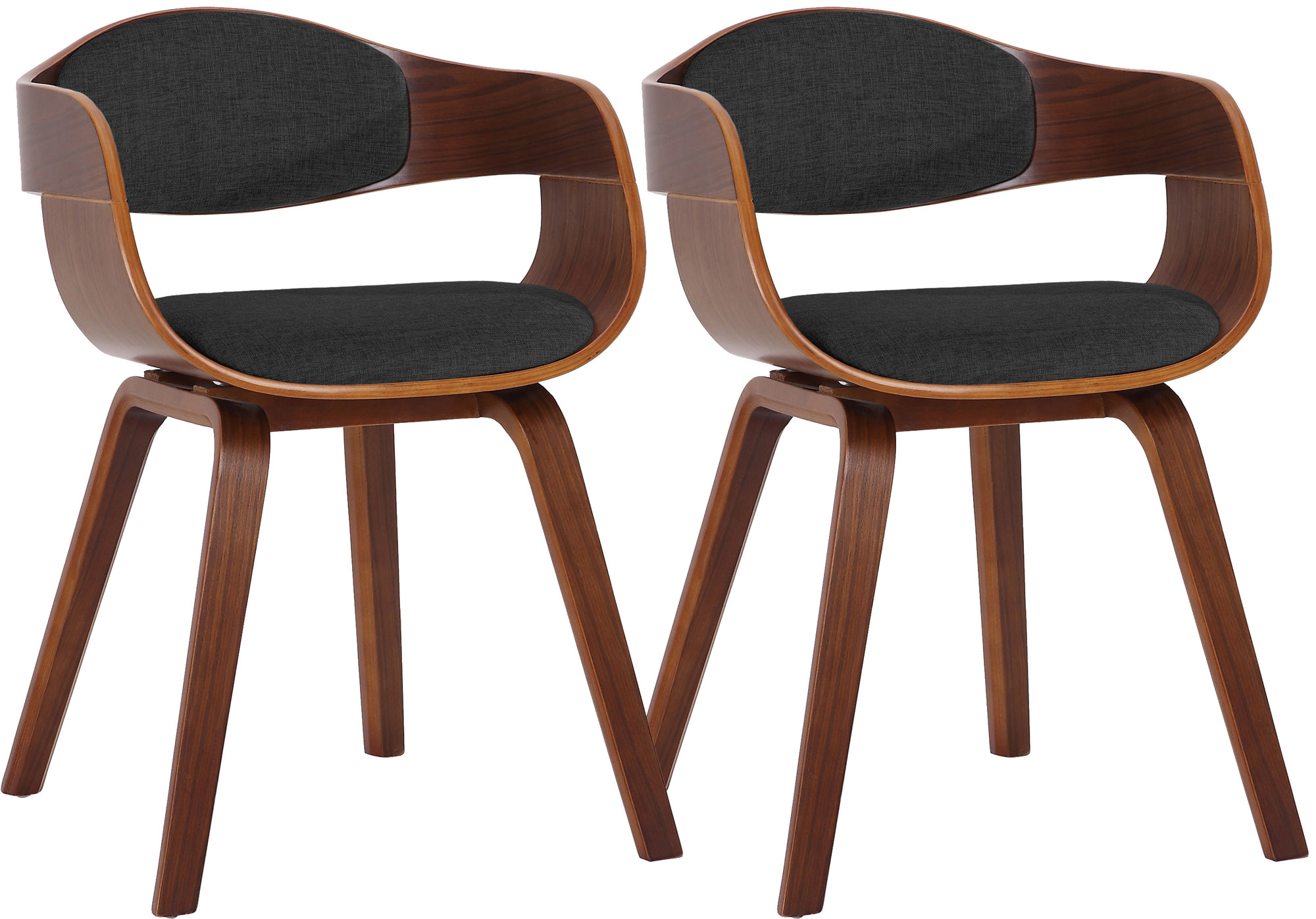 Set de 2 sillas de comedor Kingston de tela y madera
