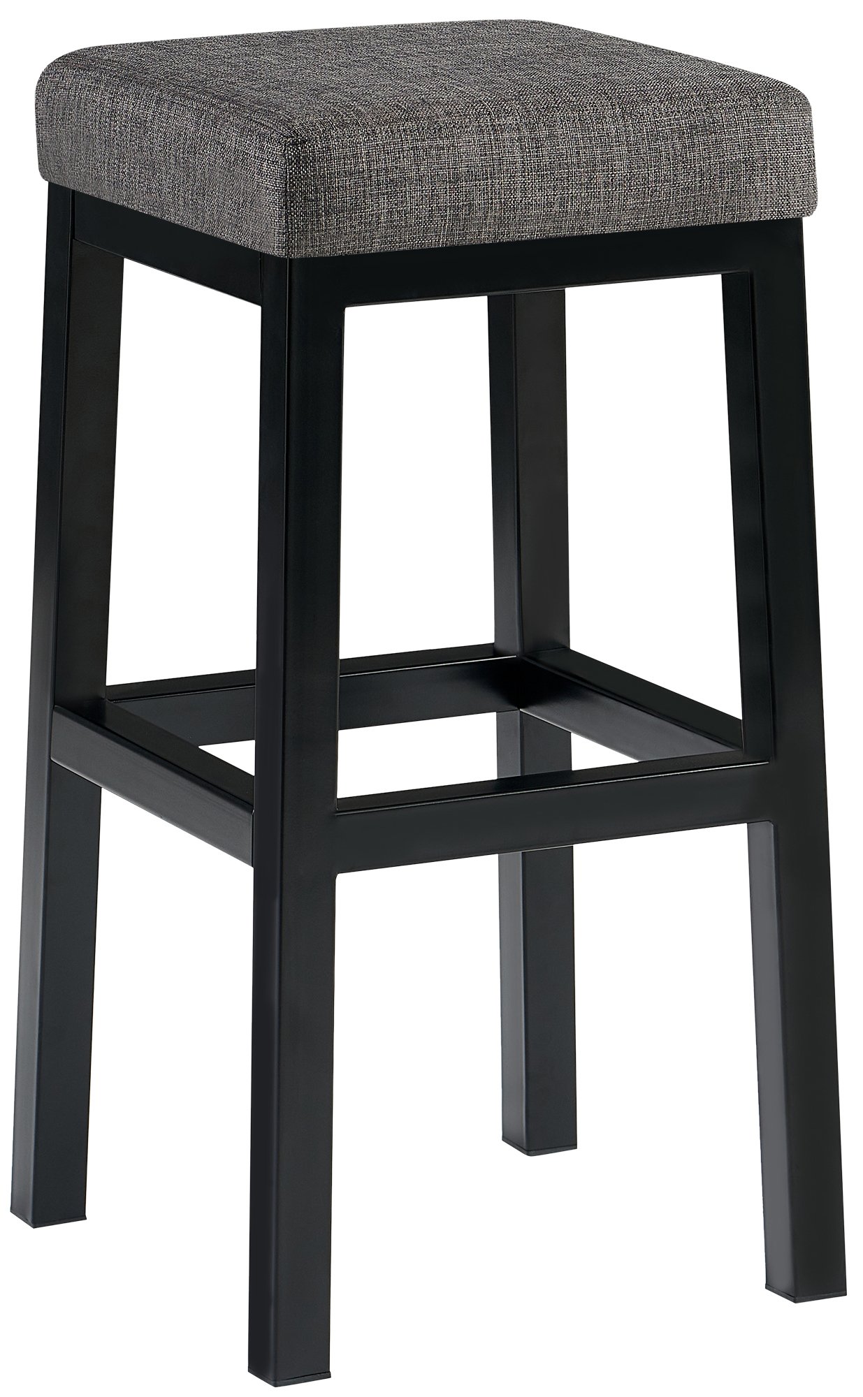 Taburete de bar Taylor Funda de tela Altura del asiento 78 cm Estructura de metal negro
