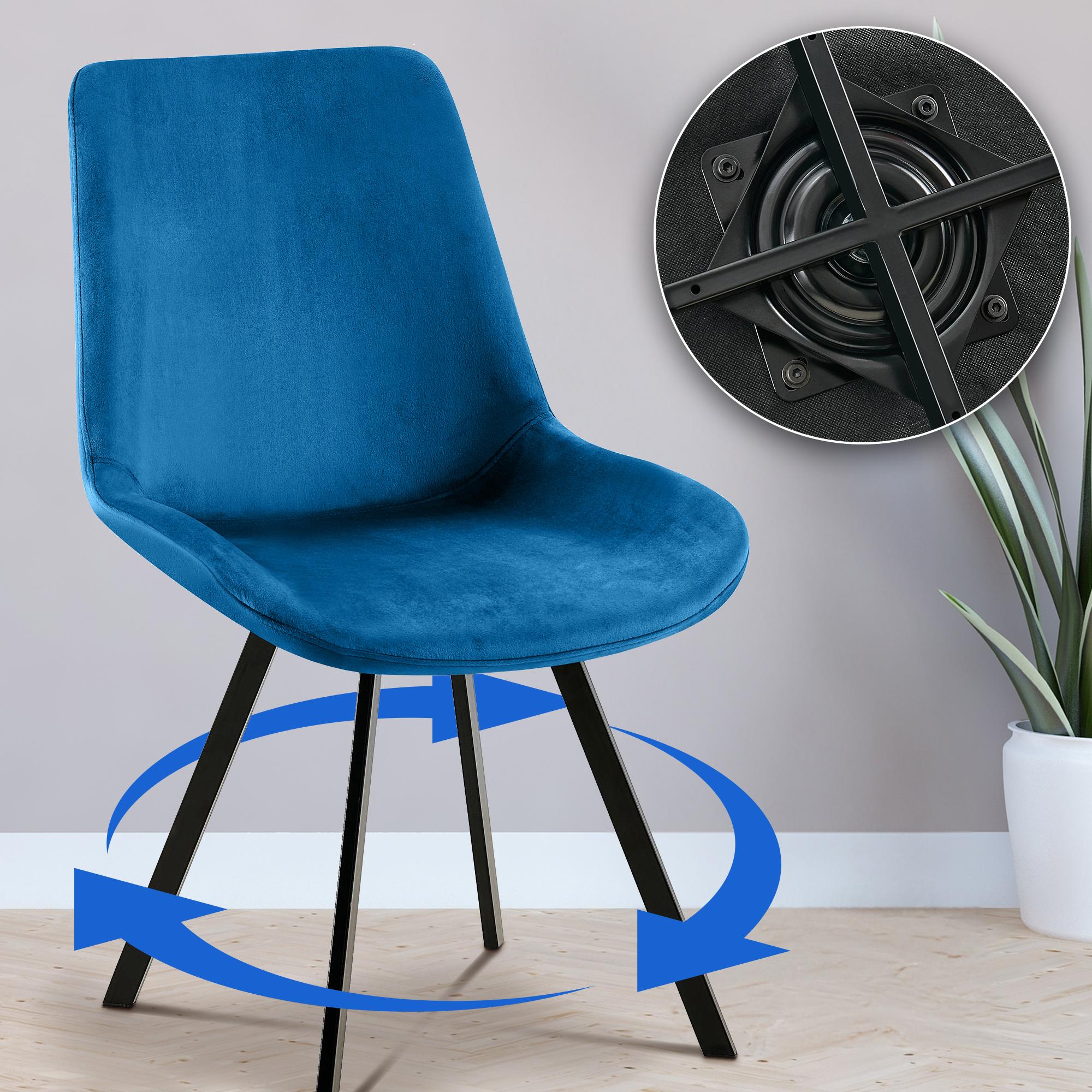 Silla de comedor Lewes de terciopelo