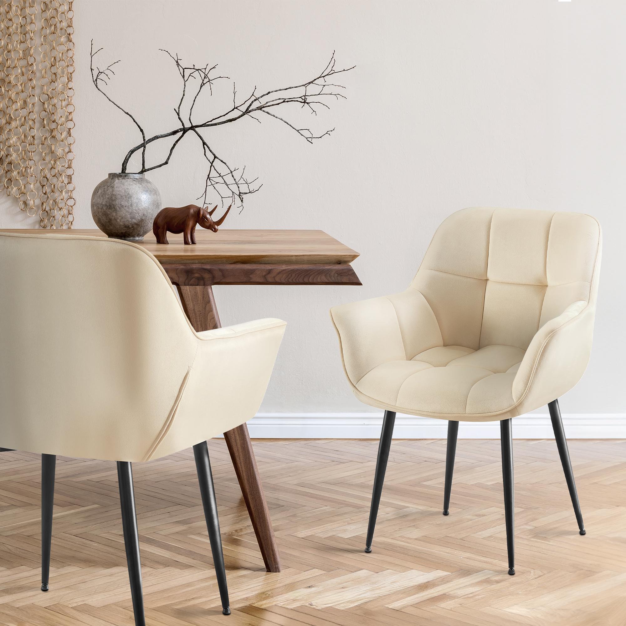 Set de 2 sillas de comedor Rosevilla en terciopelo