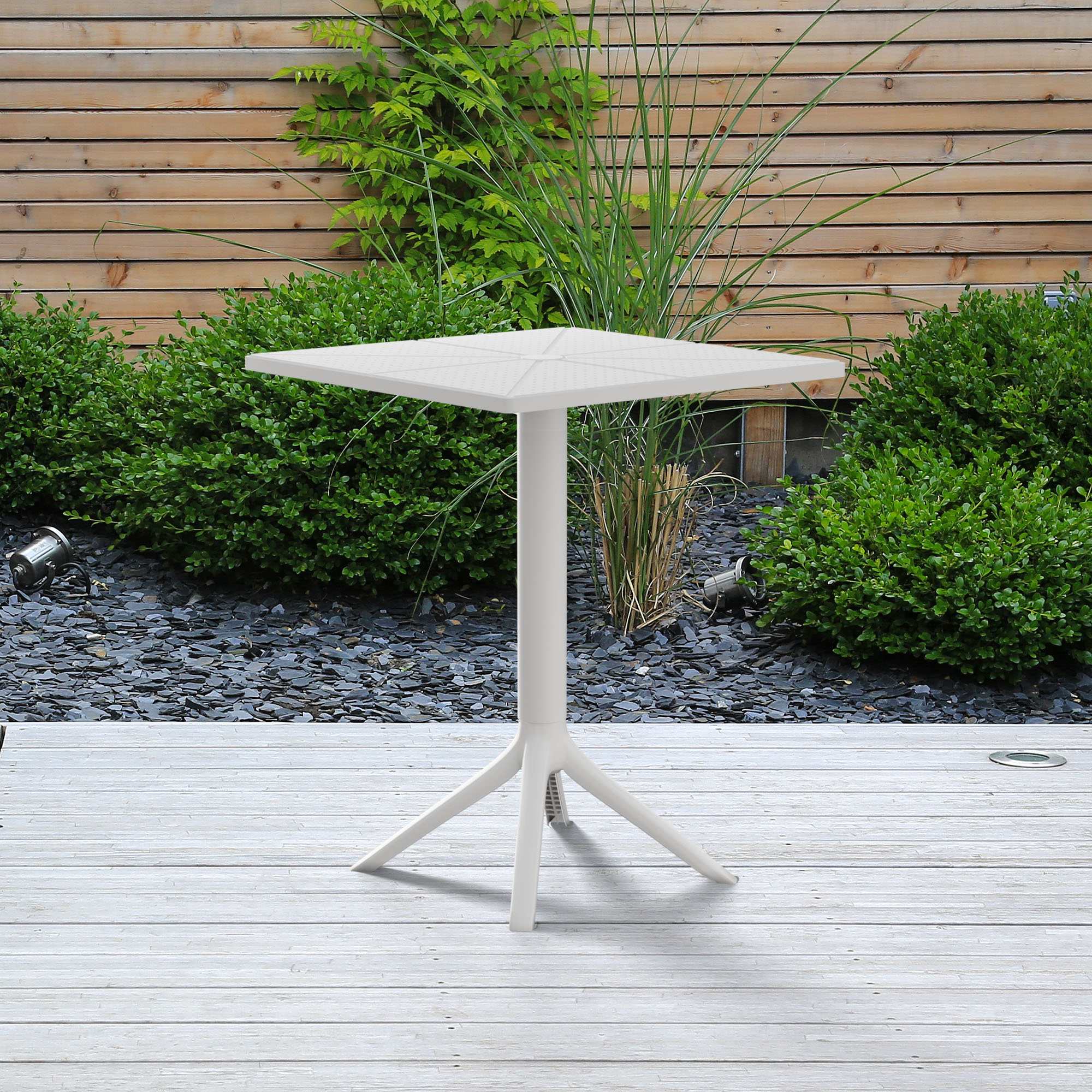 Mesa de jardín Nuvela 60 x 60 cm Resistente a la intemperie, a los rayos UV, fácil de limpiar