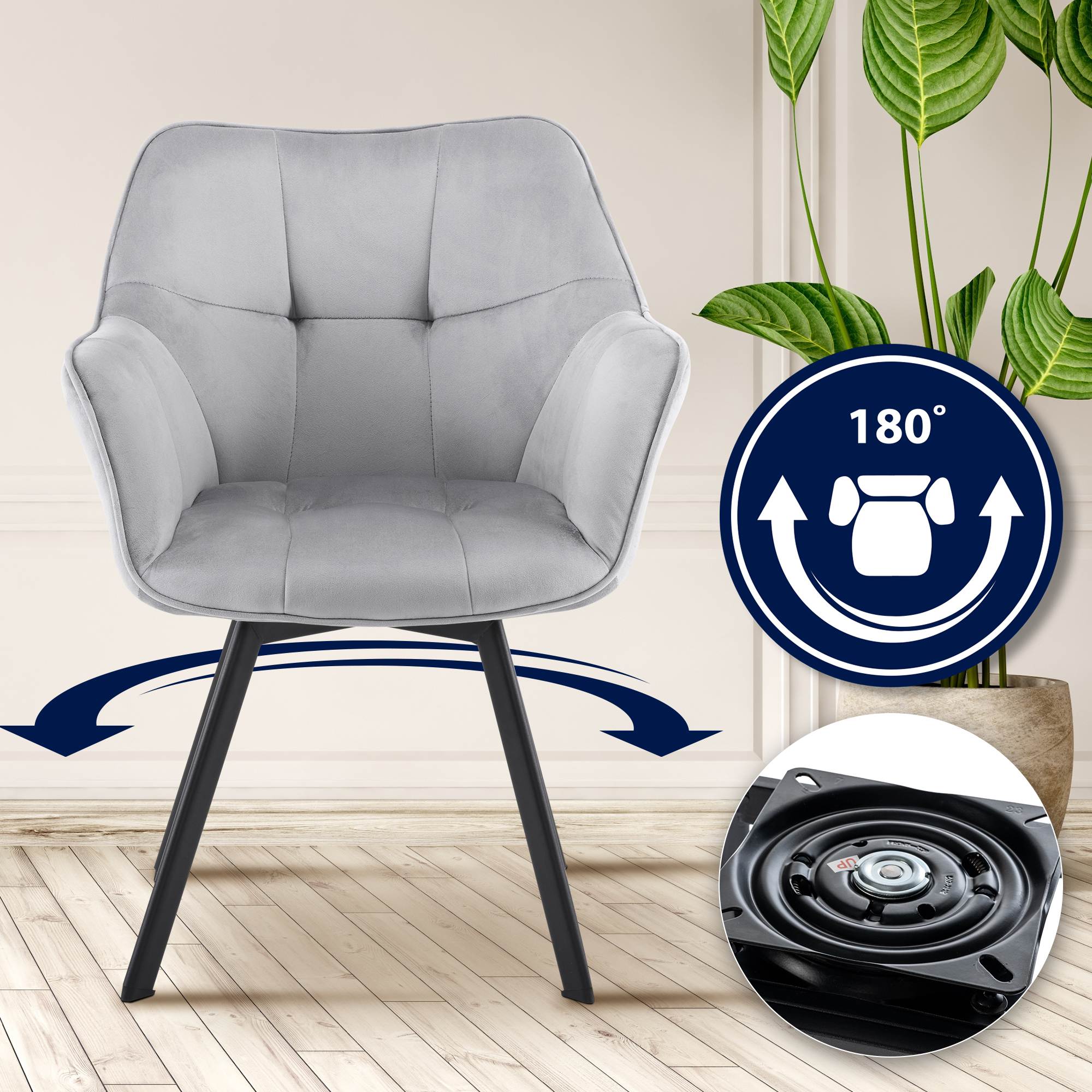 Silla de comedor de terciopelo Jordi