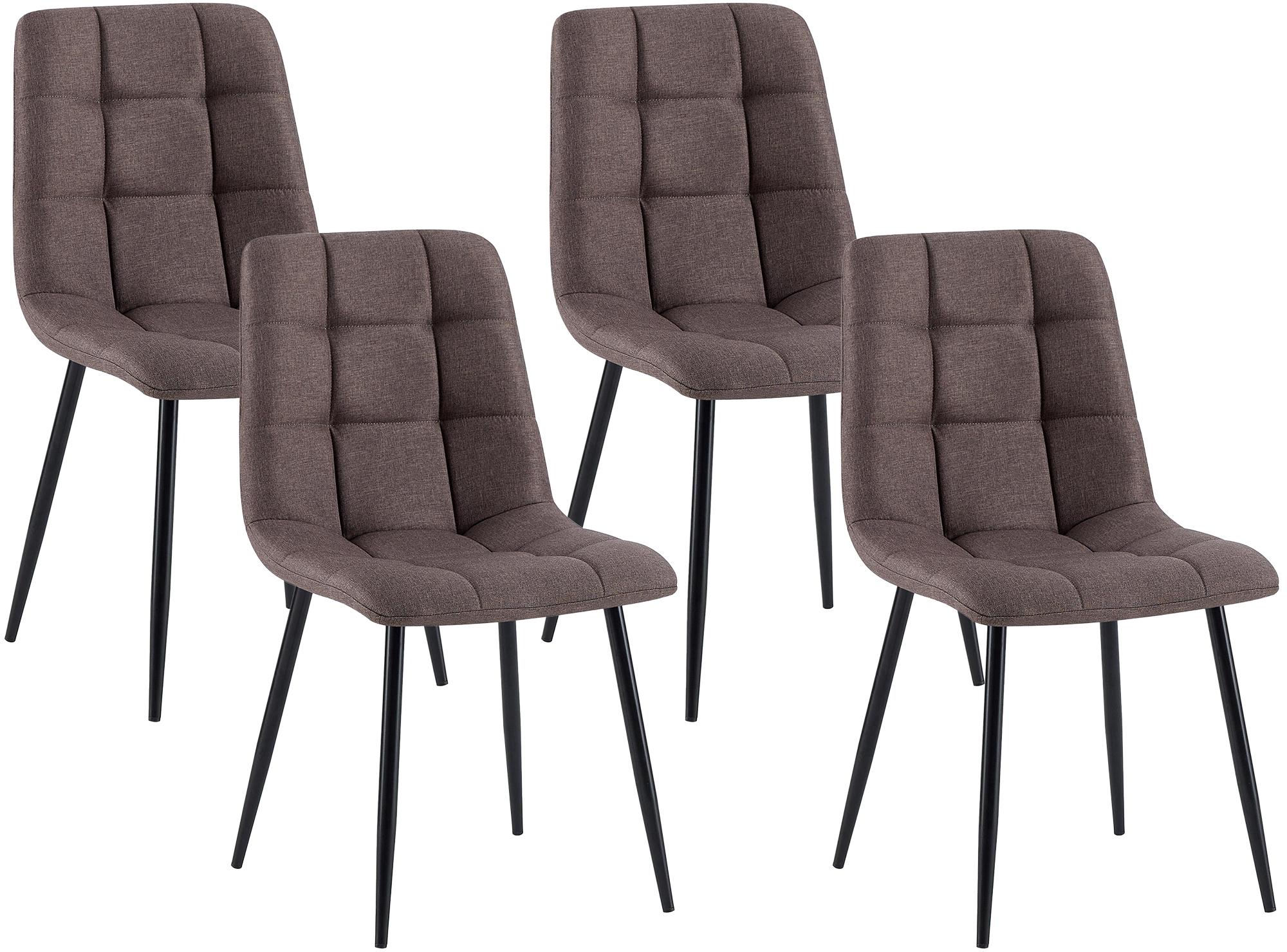Juego de 4 sillas de comedor Antibes tapizadas en tela