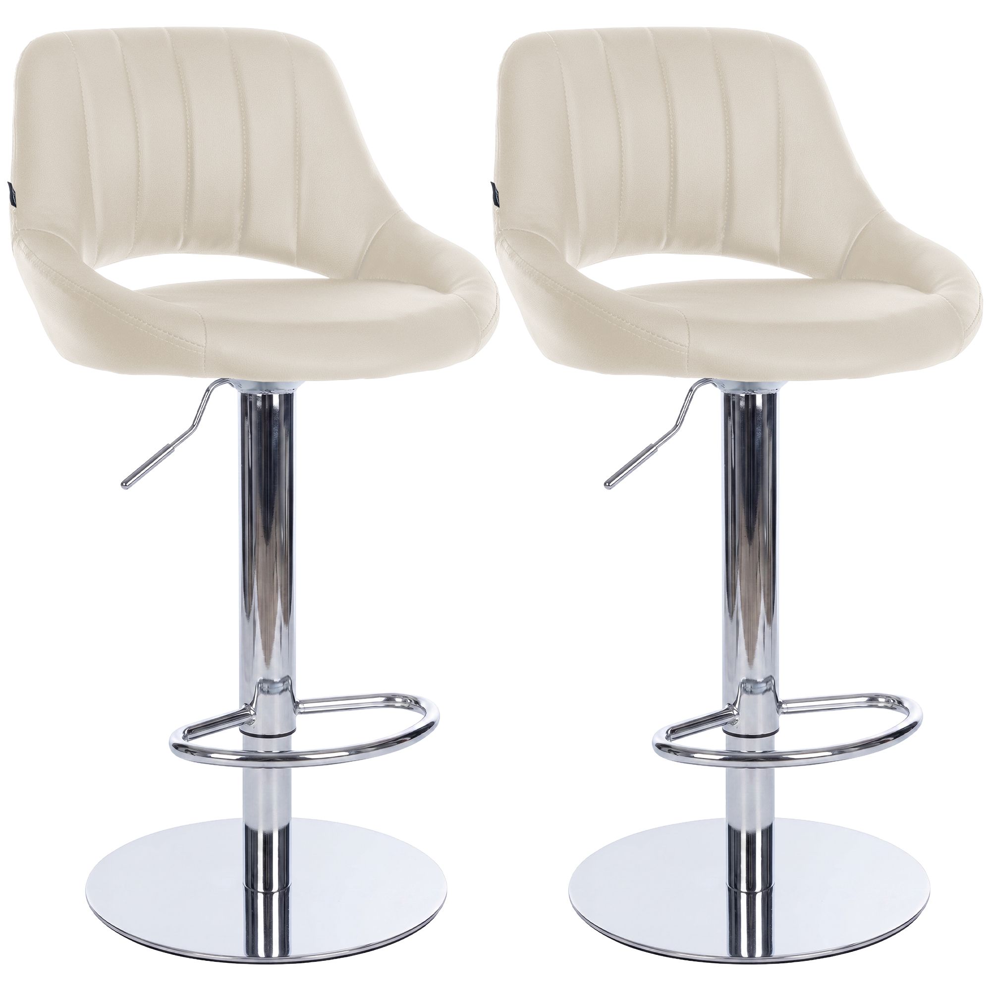 Set de 2 taburetes de bar Milet cromados con base extra pesada