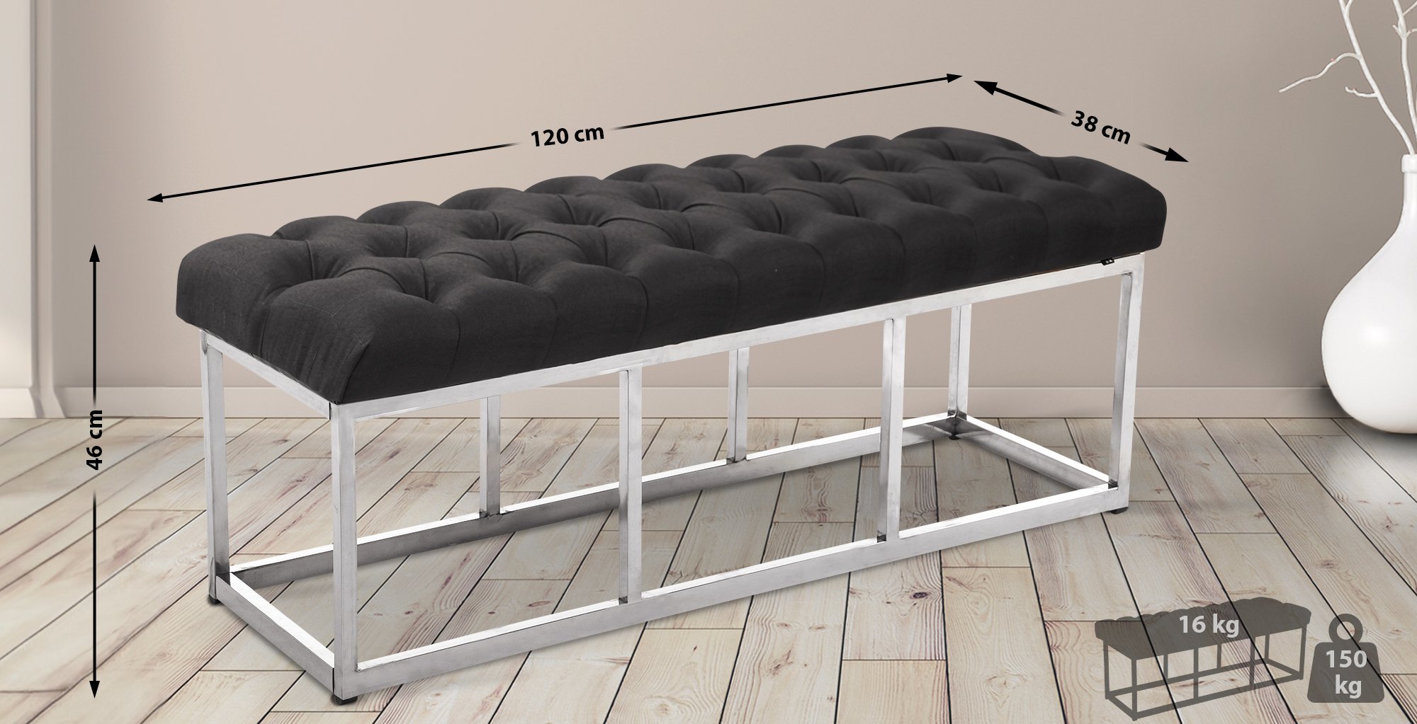 Taburete Pie de Cama Amun en Tela