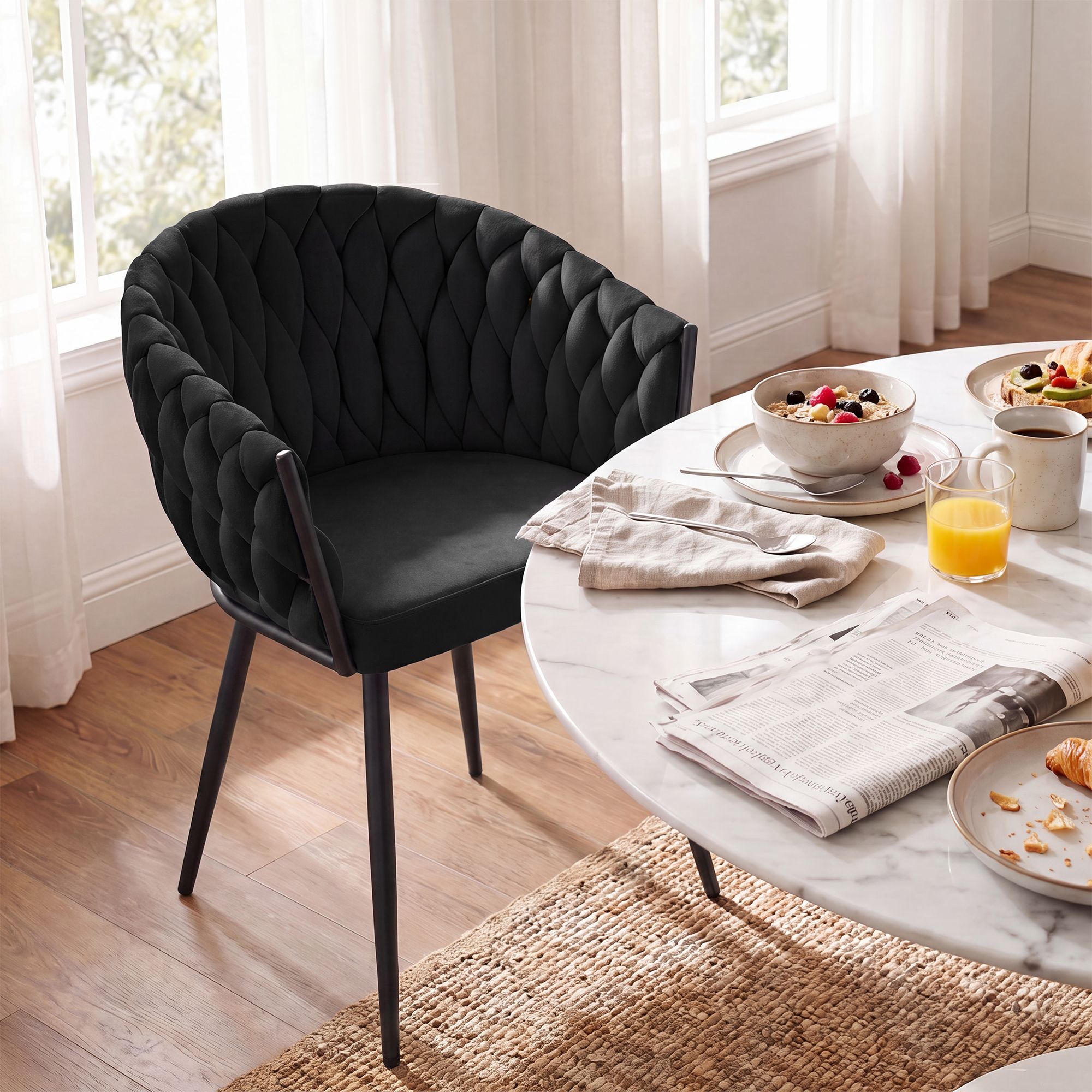 Silla de comedor Molise de terciopelo elegante y cómoda para tu hogar