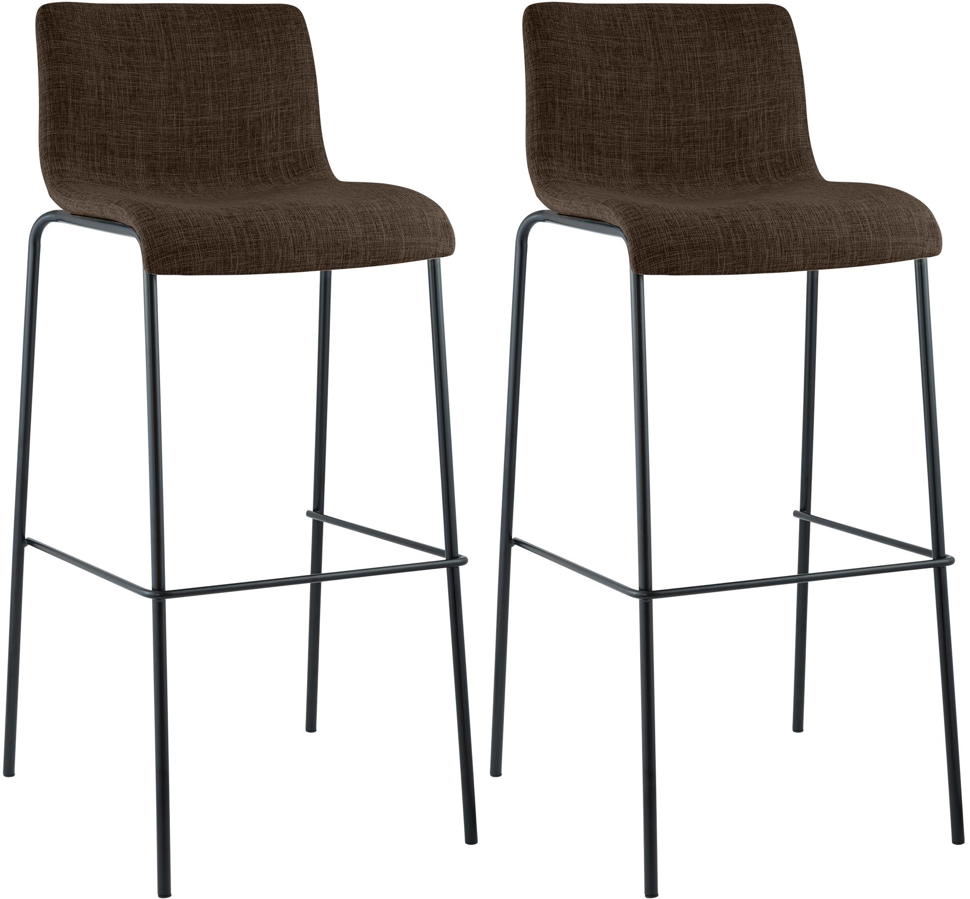 Juego de 2 taburetes de bar Hover, tela, base de cuatro patas
