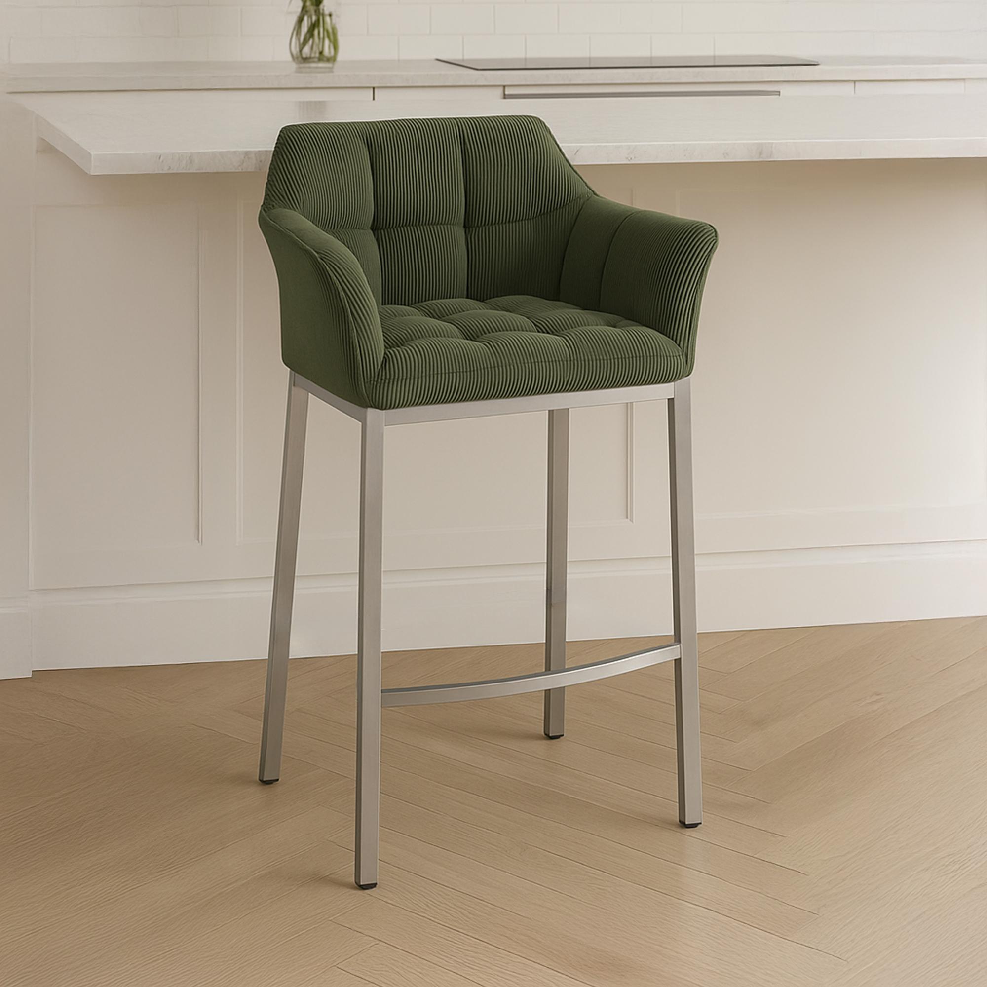 Taburete de bar Damaso Cord con base de cuatro patas
