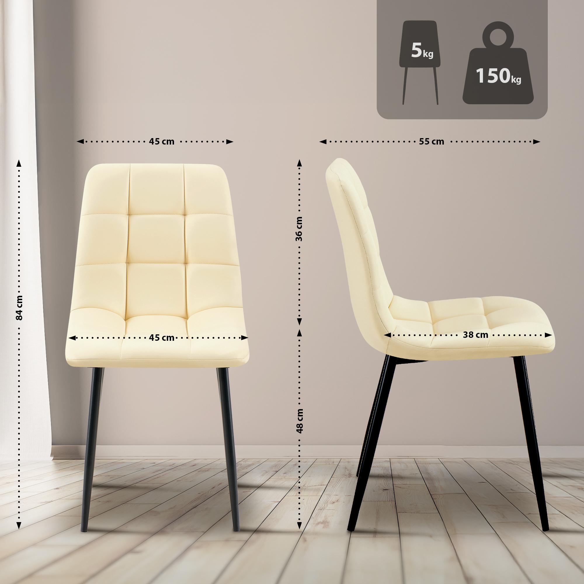 Silla de comedor Antibes tapizada en polipiel