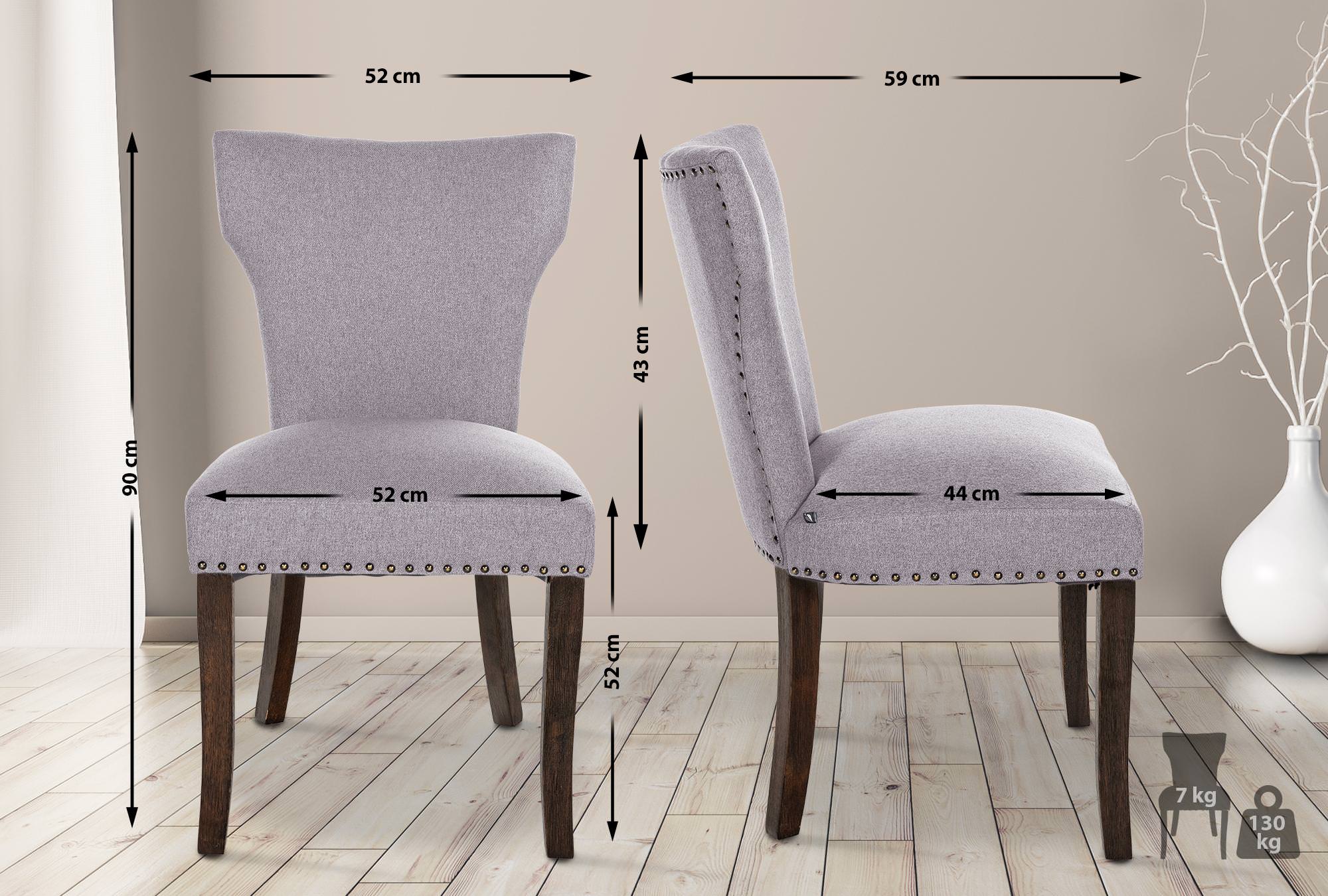 Set de 2 sillas de comedor Zadar en tela