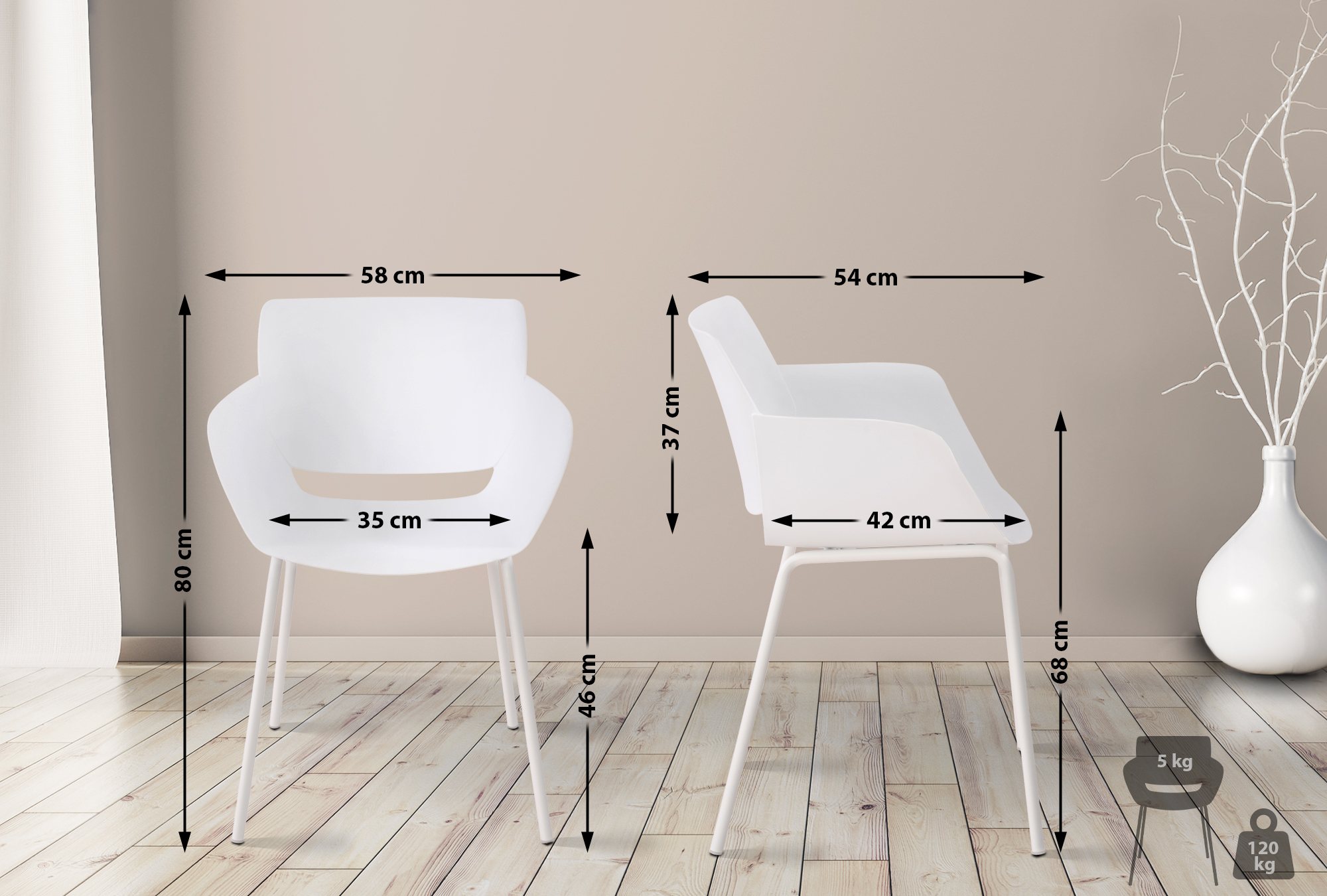 Conjunto de 2 sillas de jardín Alpena
