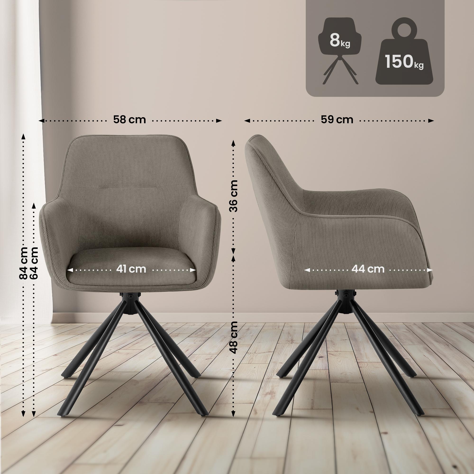 Silla de comedor Tipton de pana