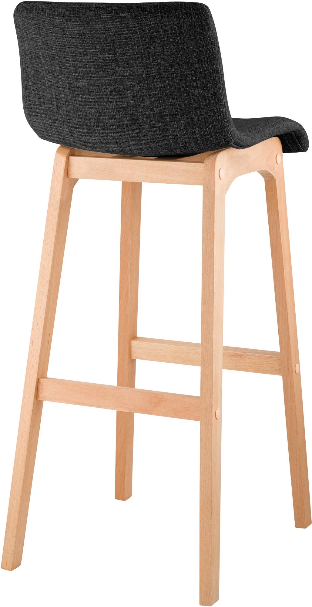 Taburete de bar Hover de tela con base de cuatro patas en color Natura