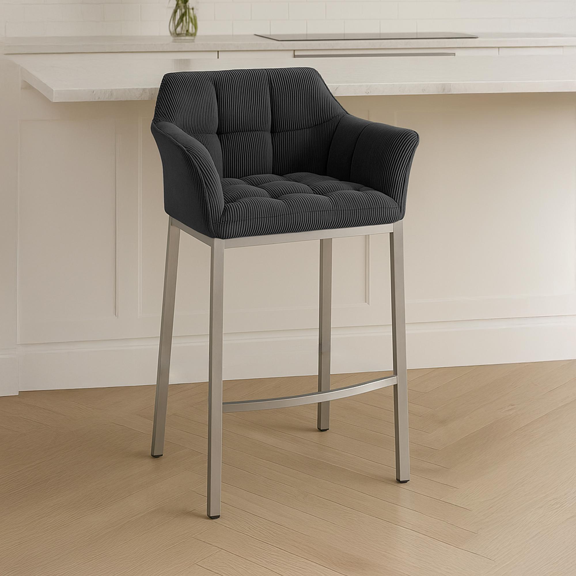 Taburete de bar Damaso Cord con base de cuatro patas