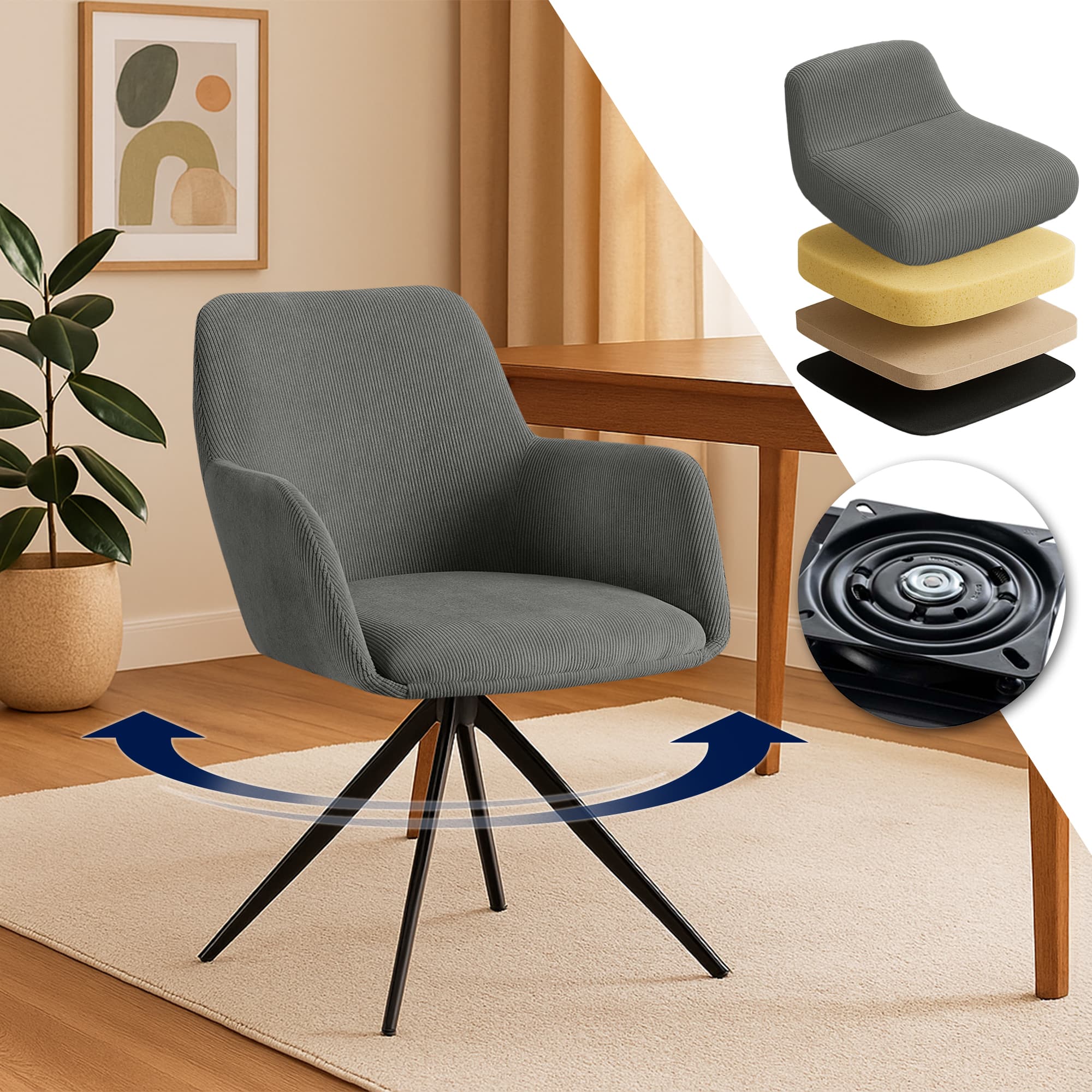 Silla de comedor Olema Cord