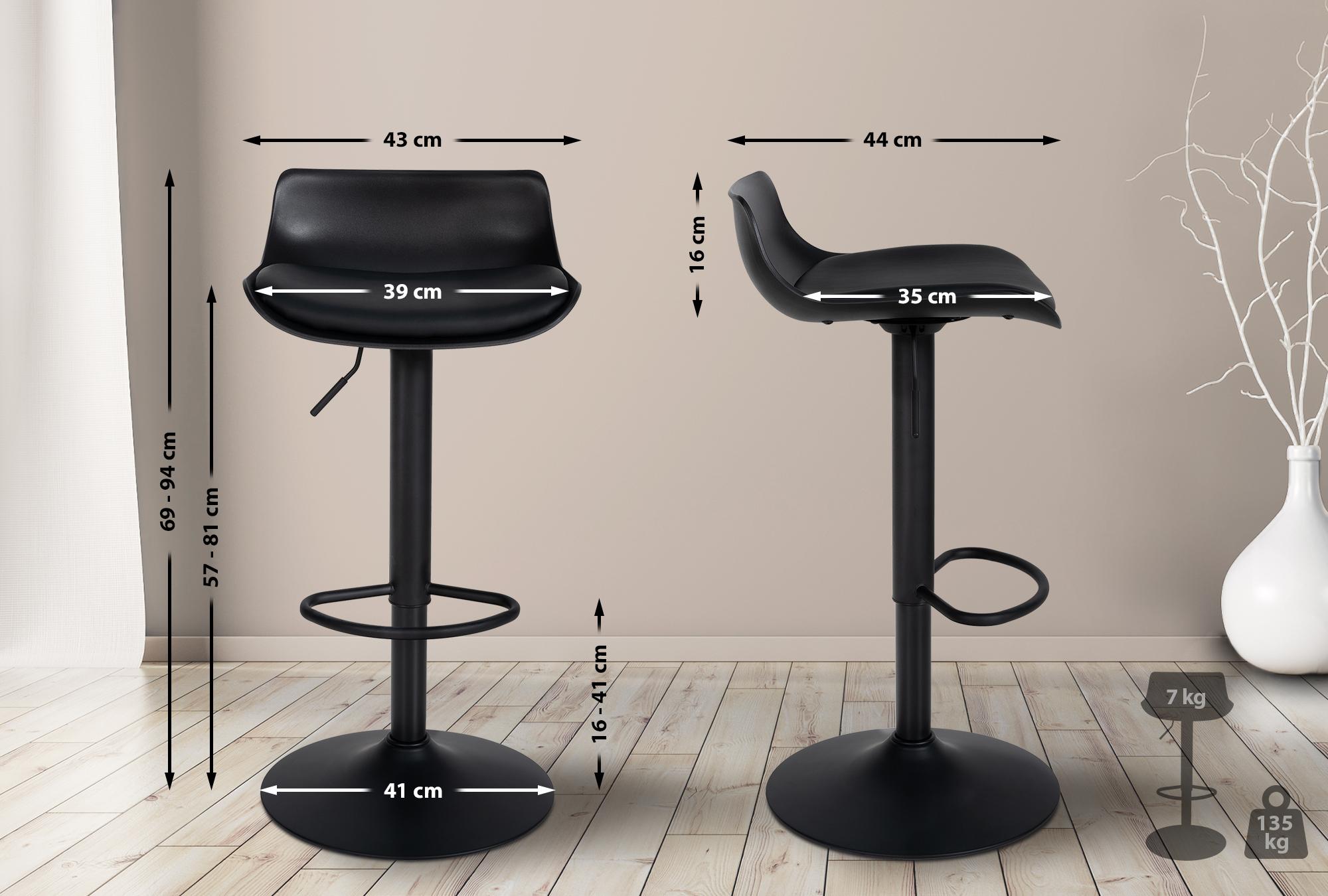Lote de 2 taburetes de bar Aveiro imitación cuero