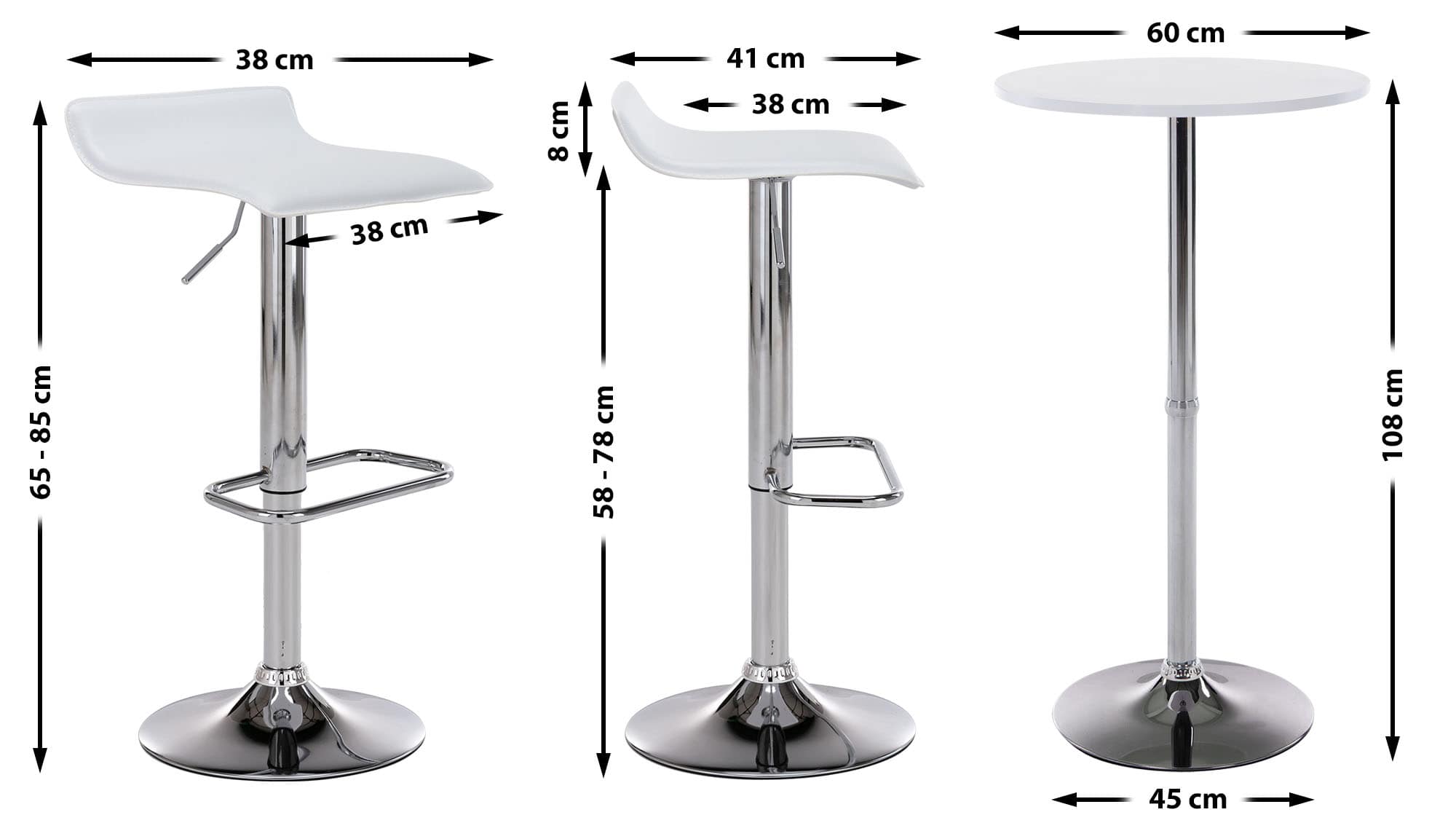 Set de mesa & 2 Taburetes de bar Esberg