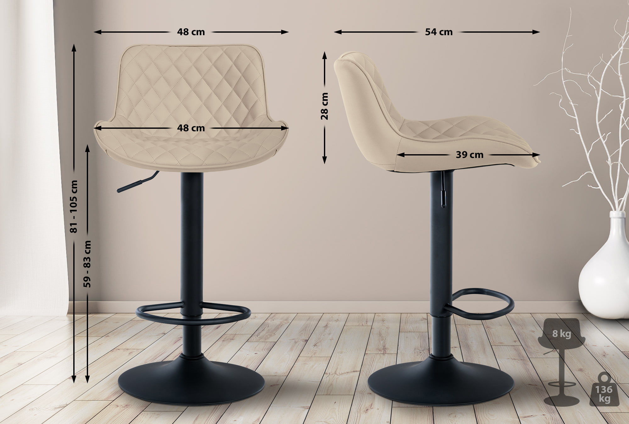Taburete de bar Minosa