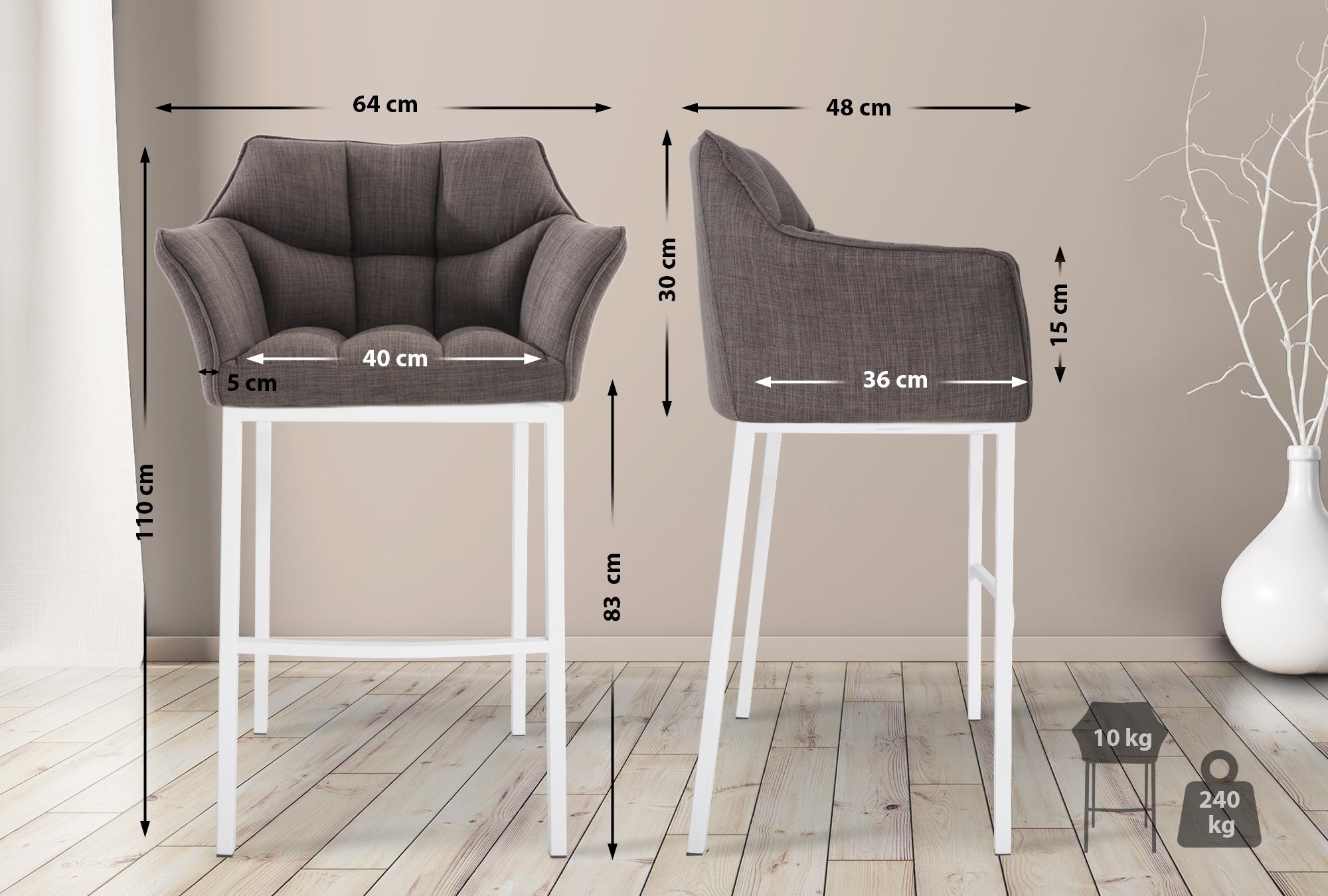 Taburete de Bar Damaso Tela con Base de Cuatro Patas