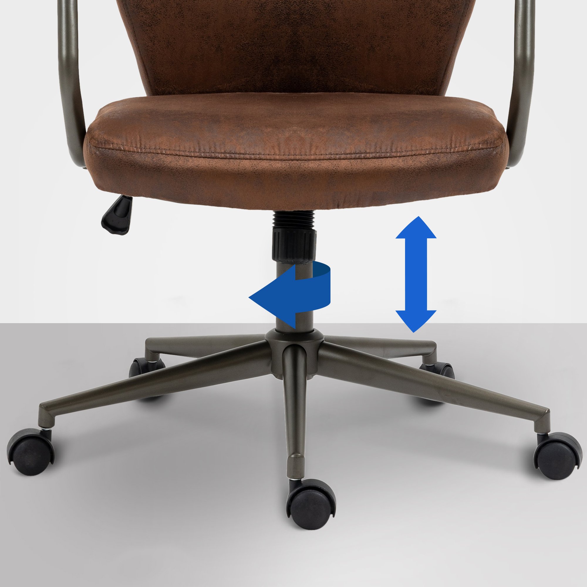 Silla de oficina Pocatello en cuero sintético y respaldo alto