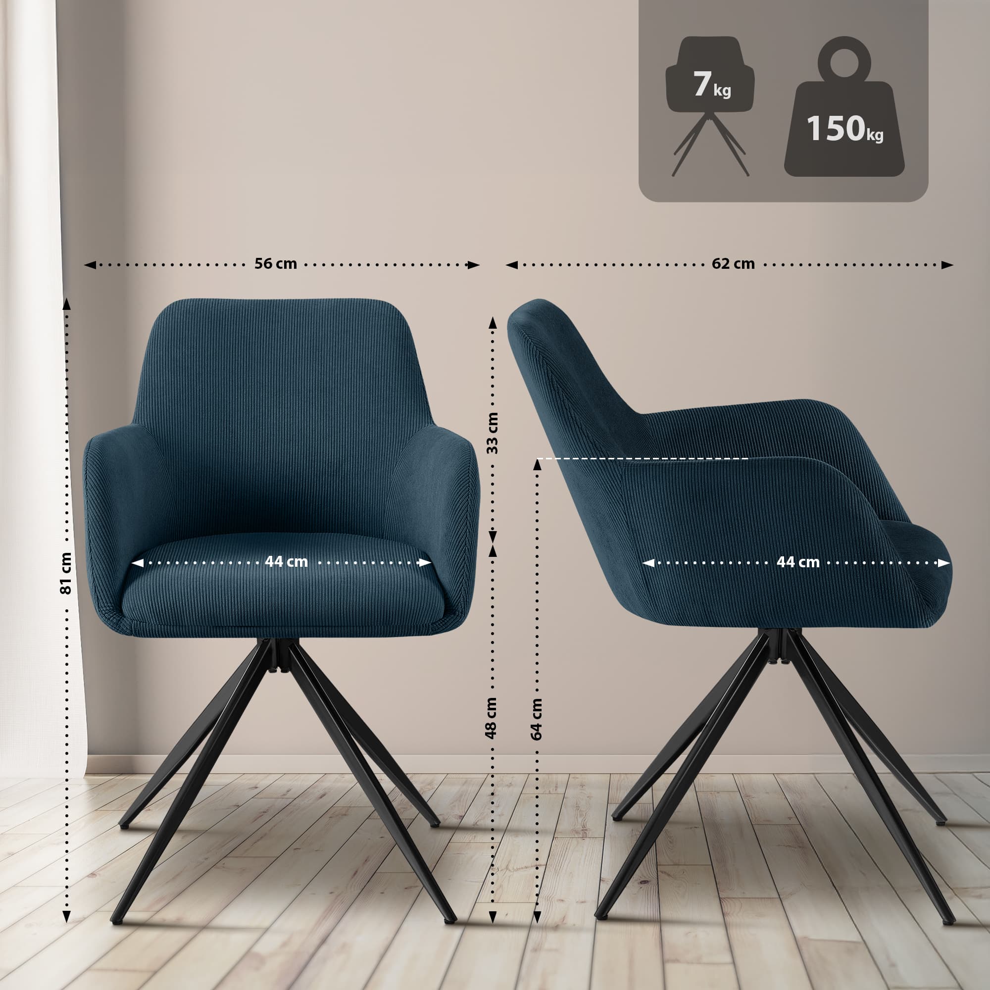 Silla de comedor Olema Cord