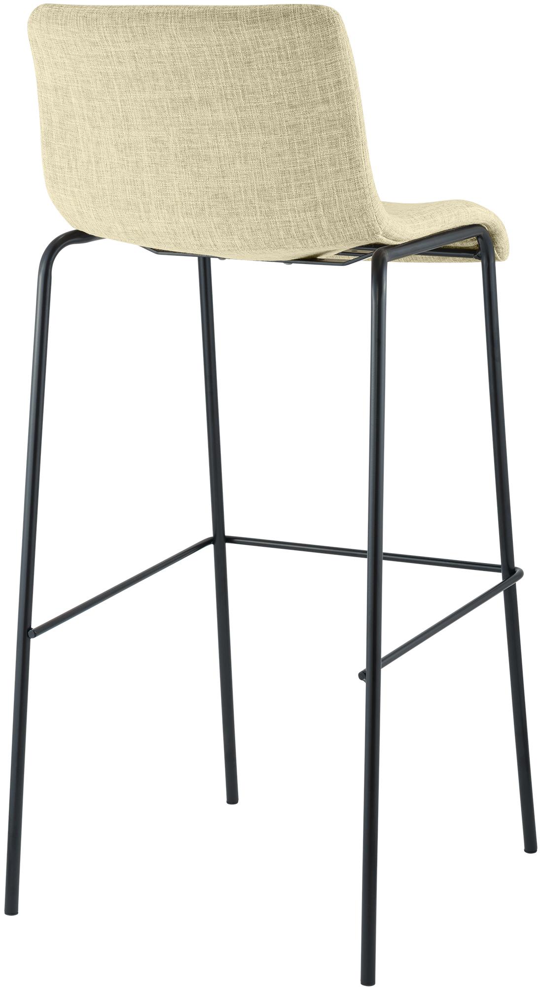 Juego de 2 taburetes de bar Hover, tela, base de cuatro patas