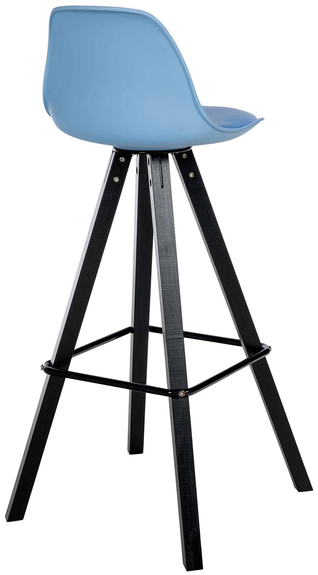 Taburete de bar Corbin de polipiel con base de 4 patas cuadradas