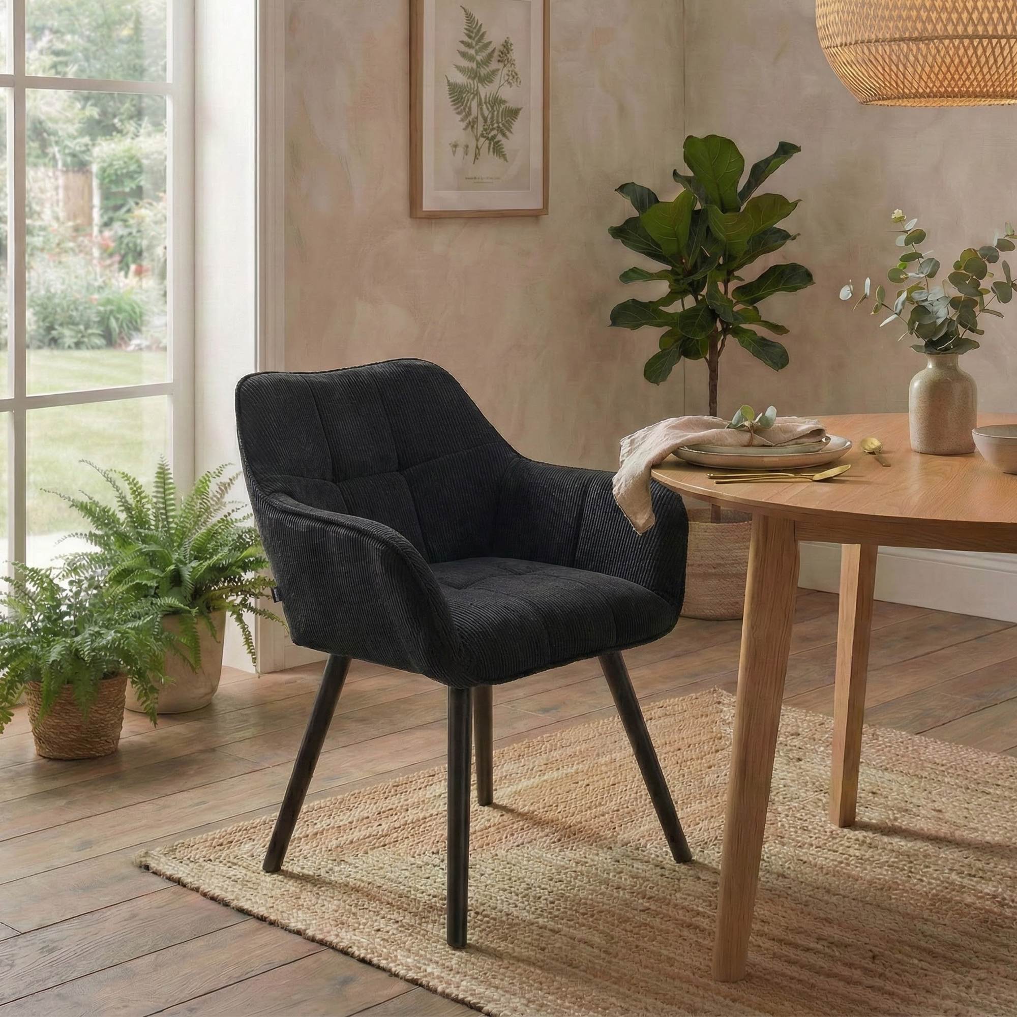Silla de Comedor Vienna Acolchada de Pana