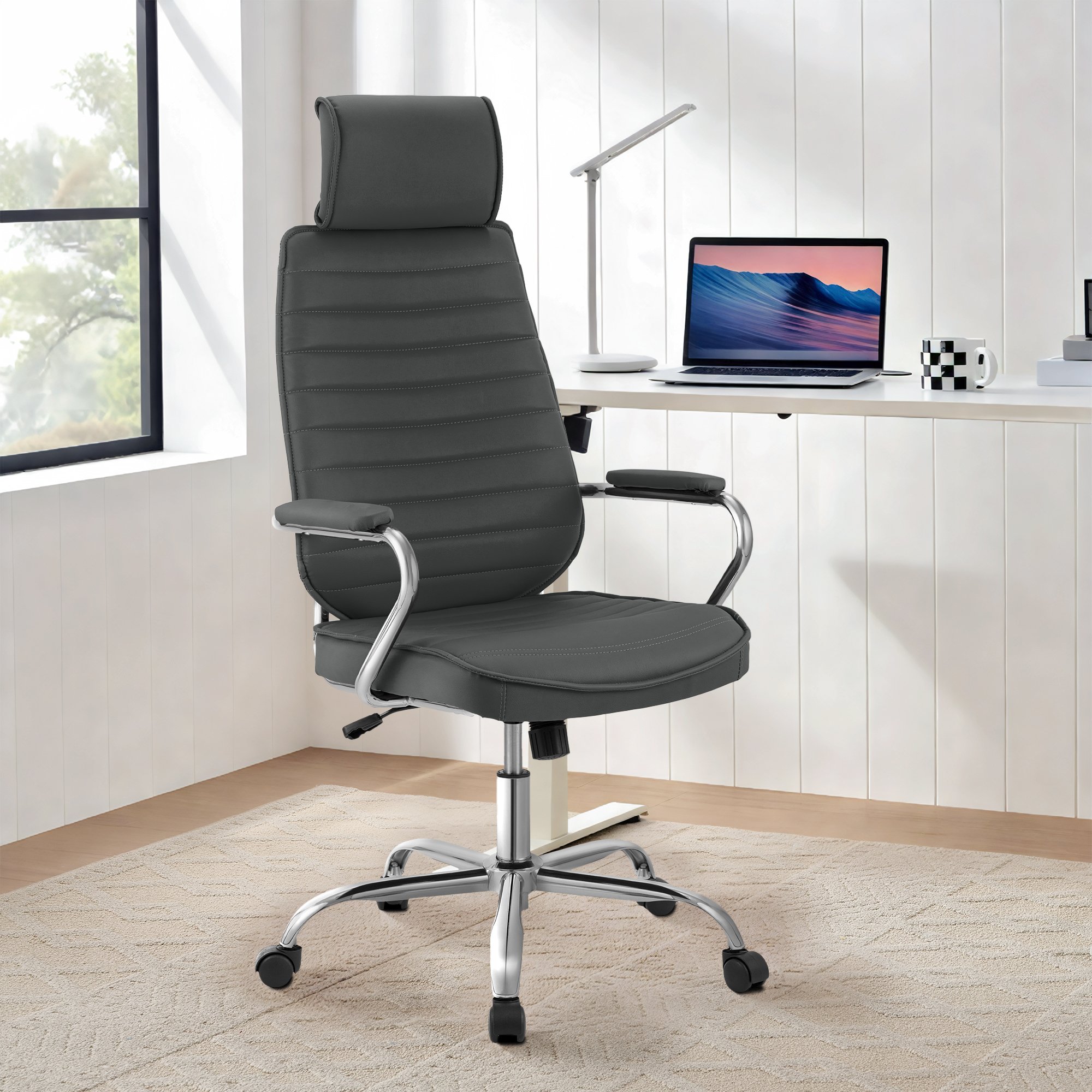 Silla de Oficina Rako de Cuero Sintético
