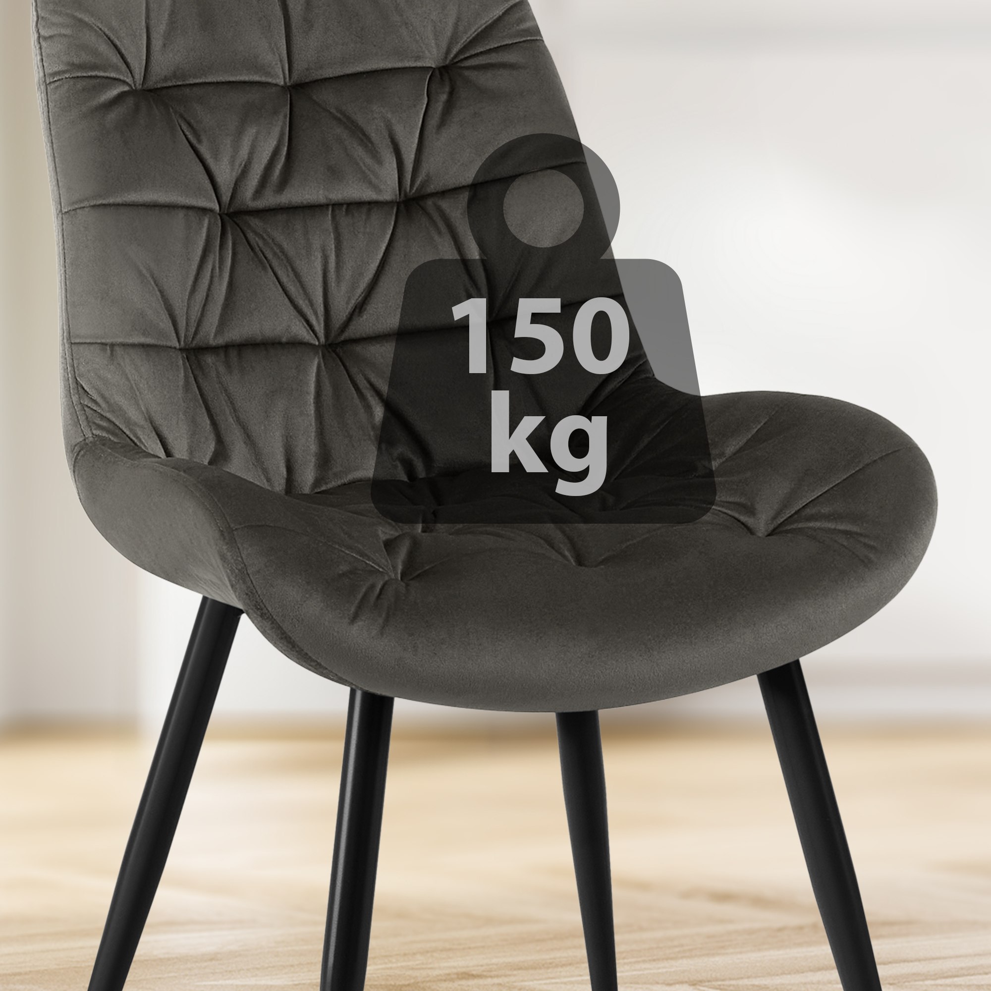 Silla de comedor de terciopelo Rossford