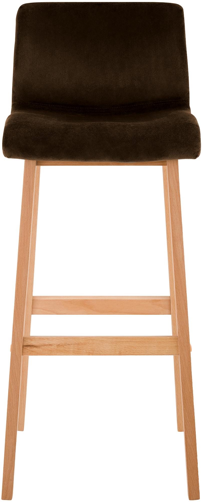 Taburete de bar Hover terciopelo estructura de cuatro patas Natura