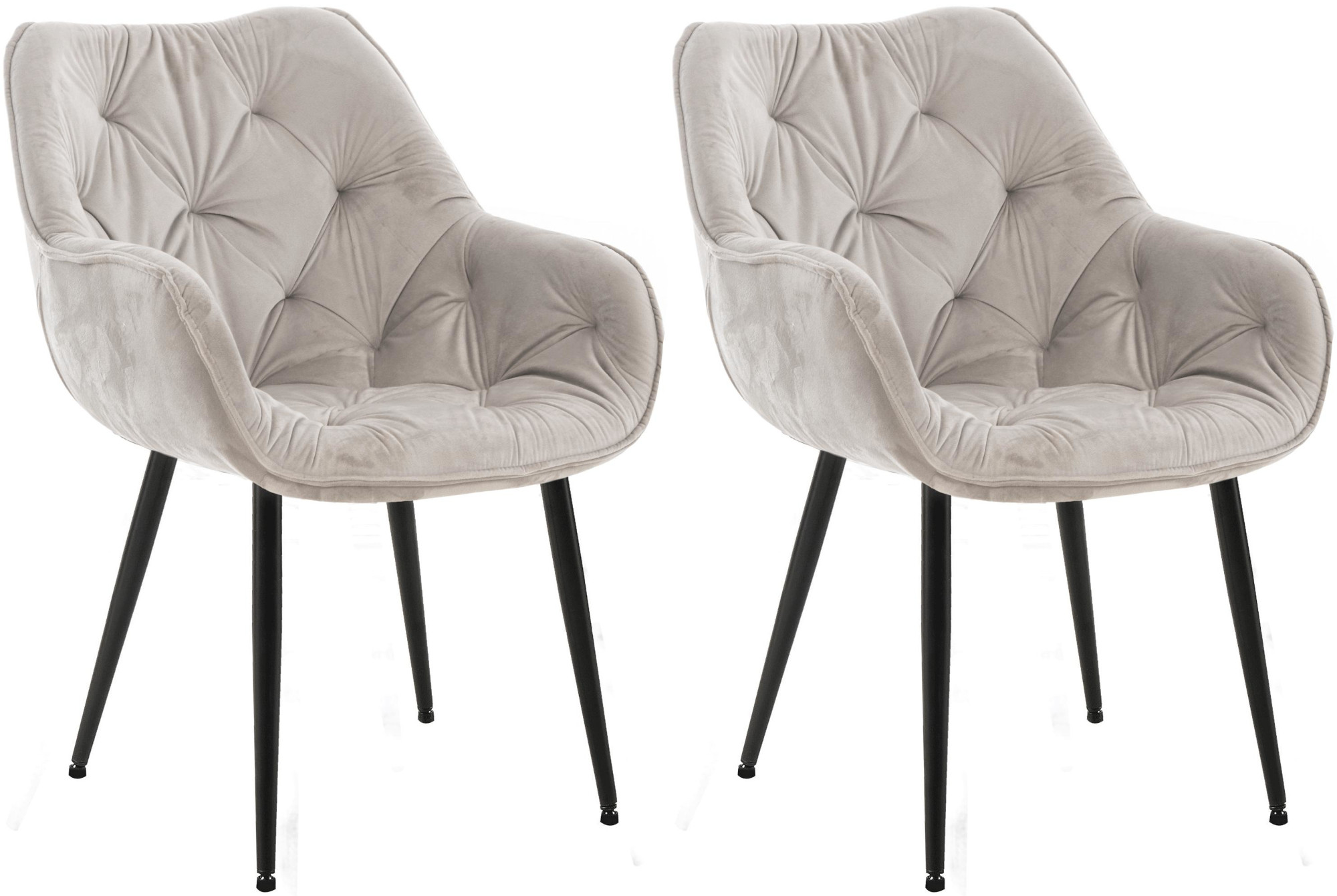 Set de 2 Sillas de comedor Tanna en terciopelo