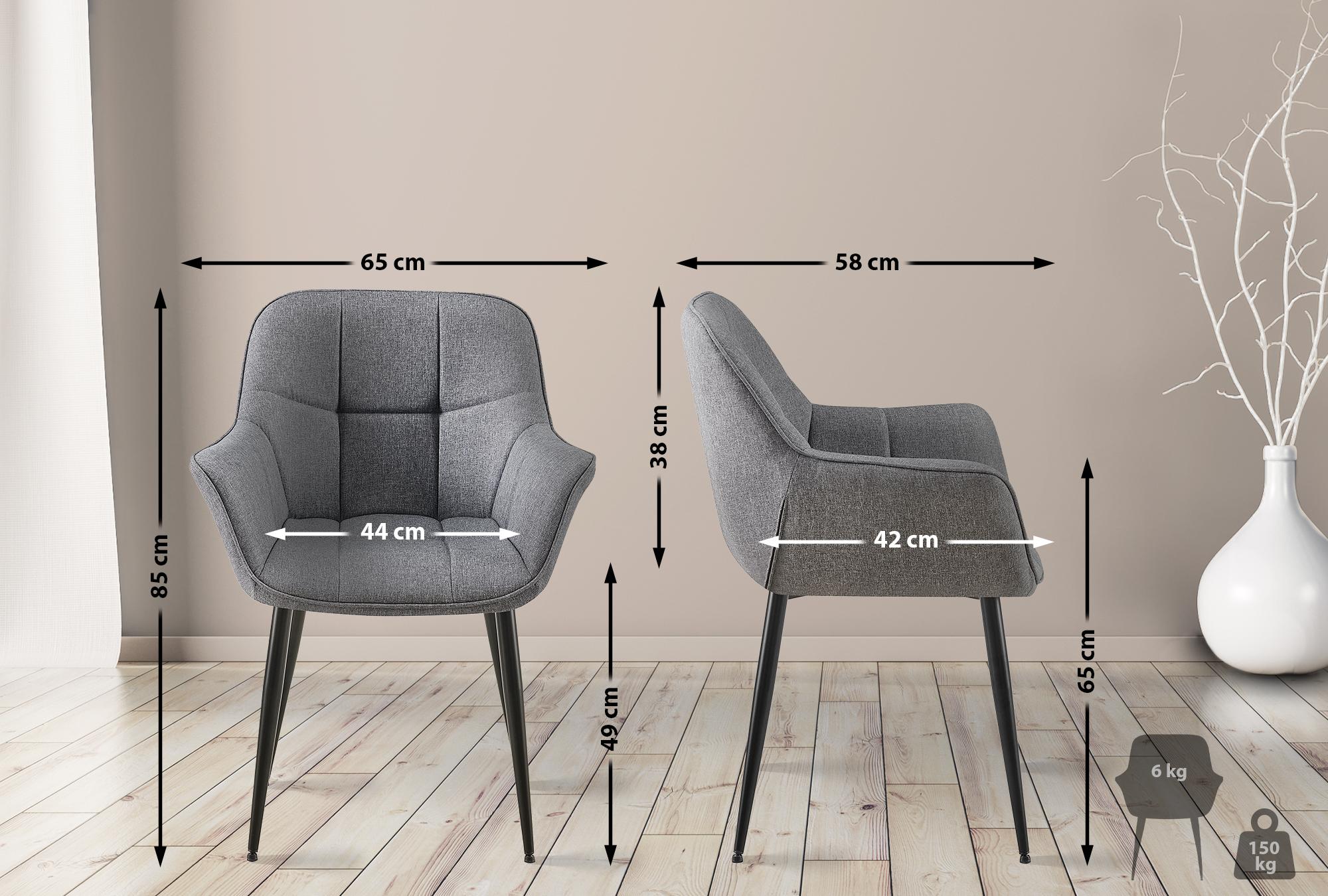 Silla de comedor Roseville en tela o polipiel