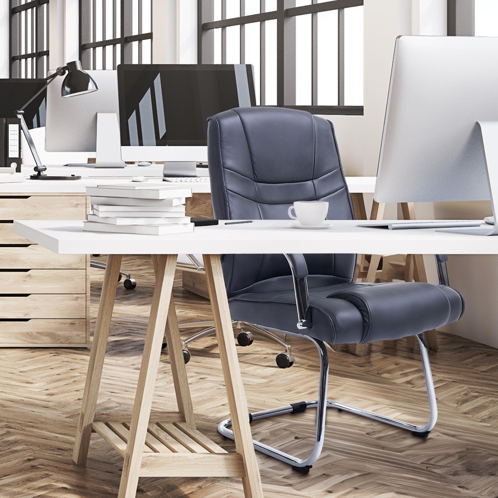 Set de 2 sillas cantilever XXL Attila en polipiel