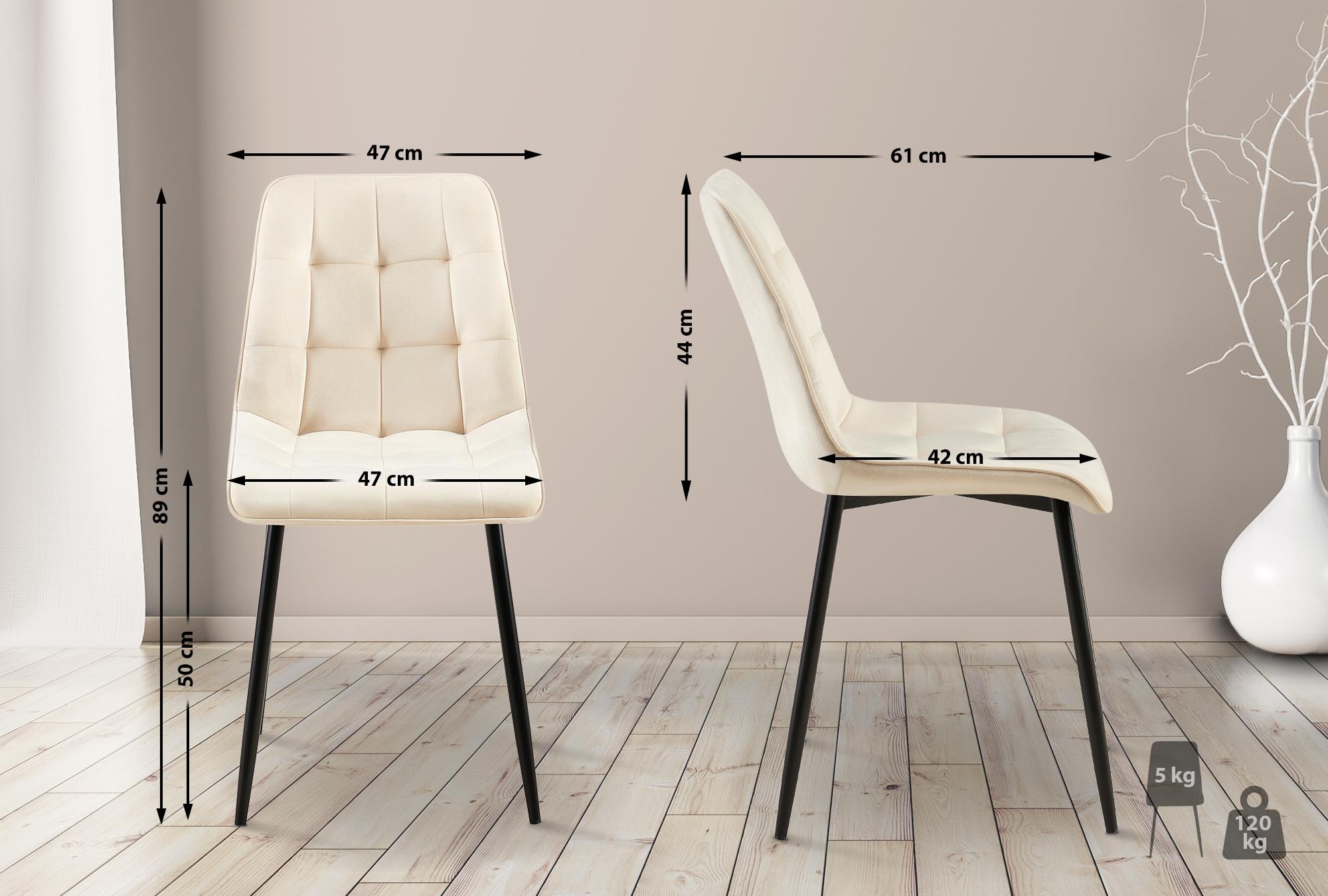 Lote de 2 sillas de comedor Funda de terciopelo Gifford