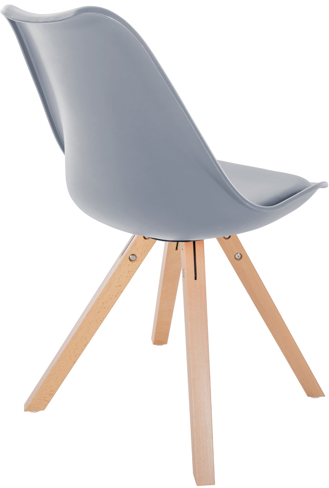 Set de 4 sillas de comedor Sofia con base de madera y asiento en polipiel