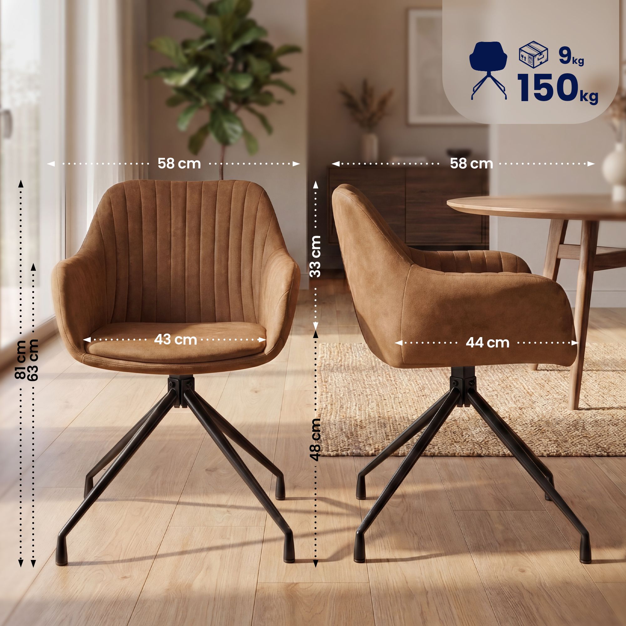 Juego de 2 sillas de comedor Novanis