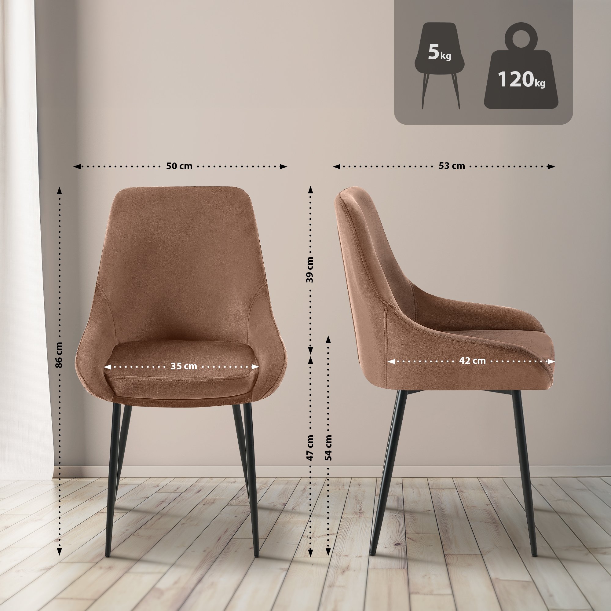 Silla de comedor Elmira Terciopelo