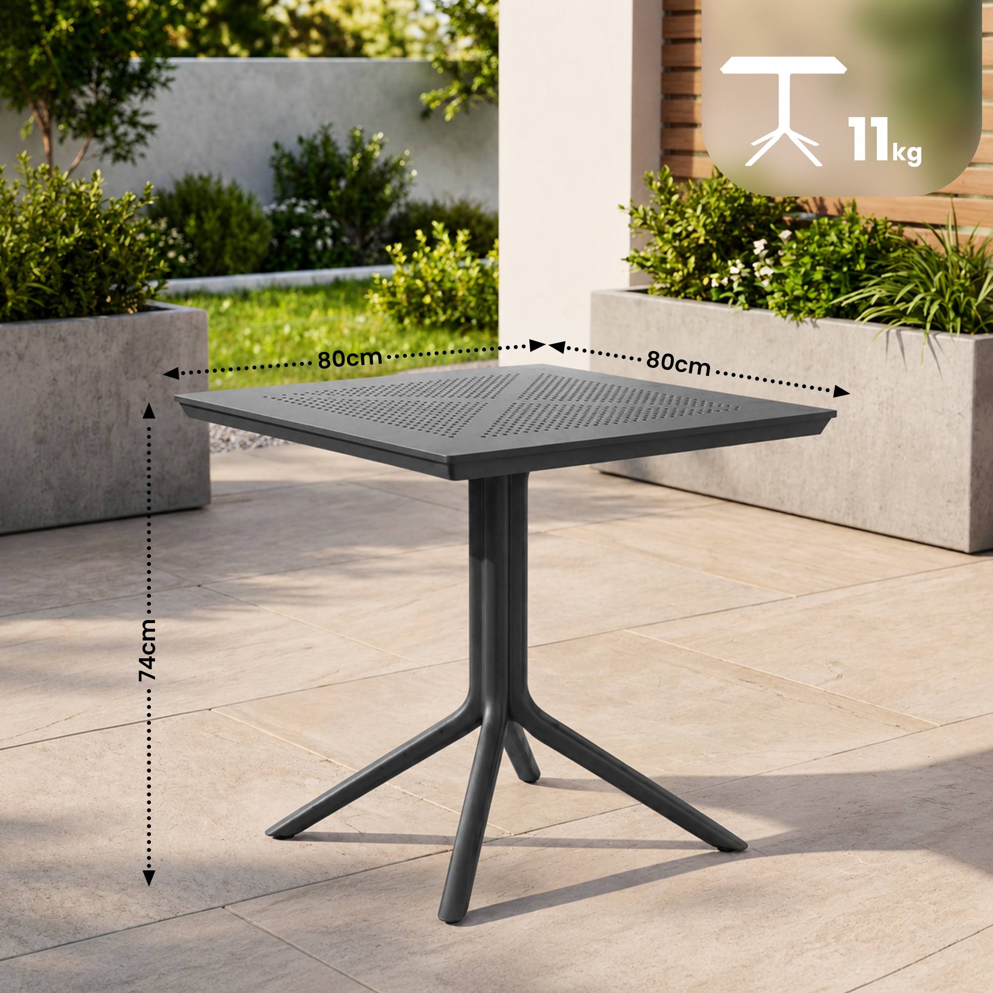 Mesa Lenval 80x80 cm robusta y moderna, perfecta para comedor o cocina