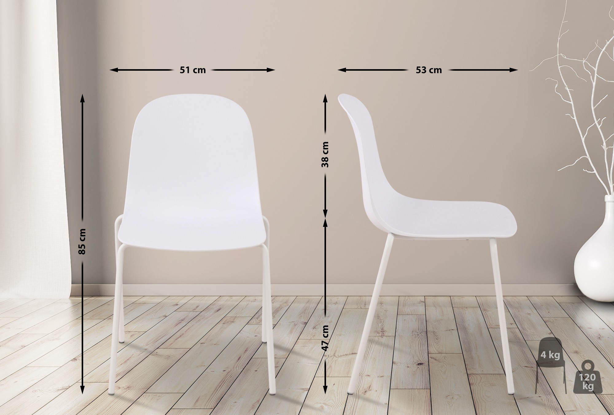 Pack de 2 Sillas de Jardín Hardin