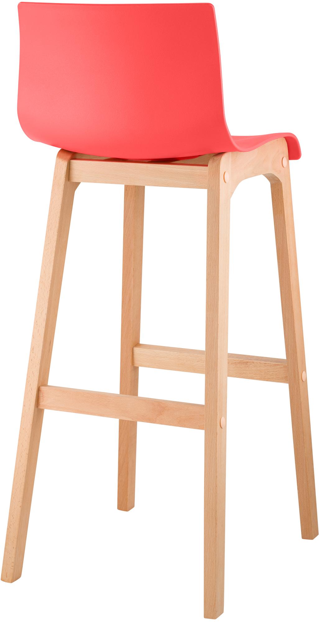 Juego de 2 taburetes de bar Hover Asiento de plástico Base de cuatro patas Natura