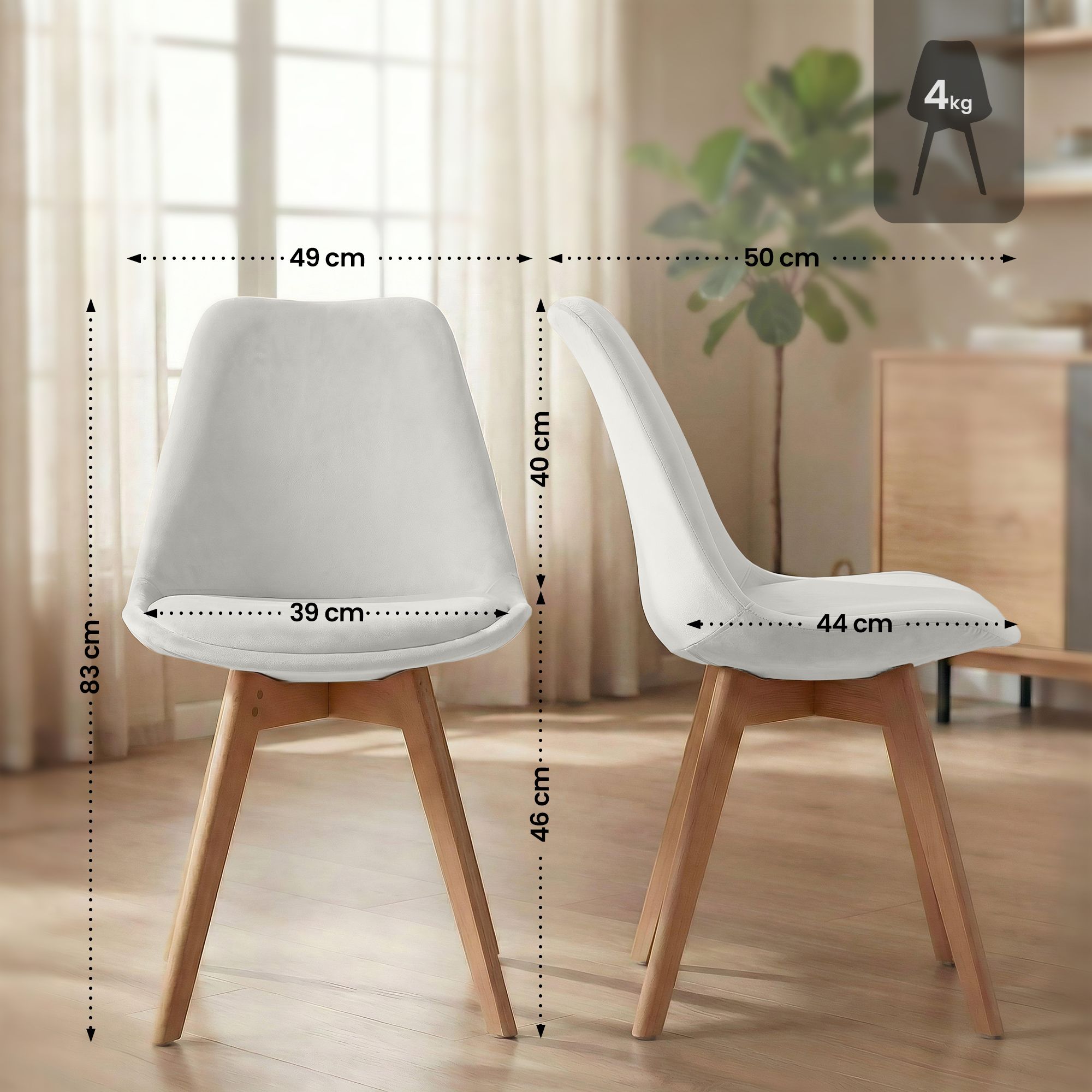 Silla de comedor Linares elegante, cómoda y fácil de limpiar Ideal para tu hogar