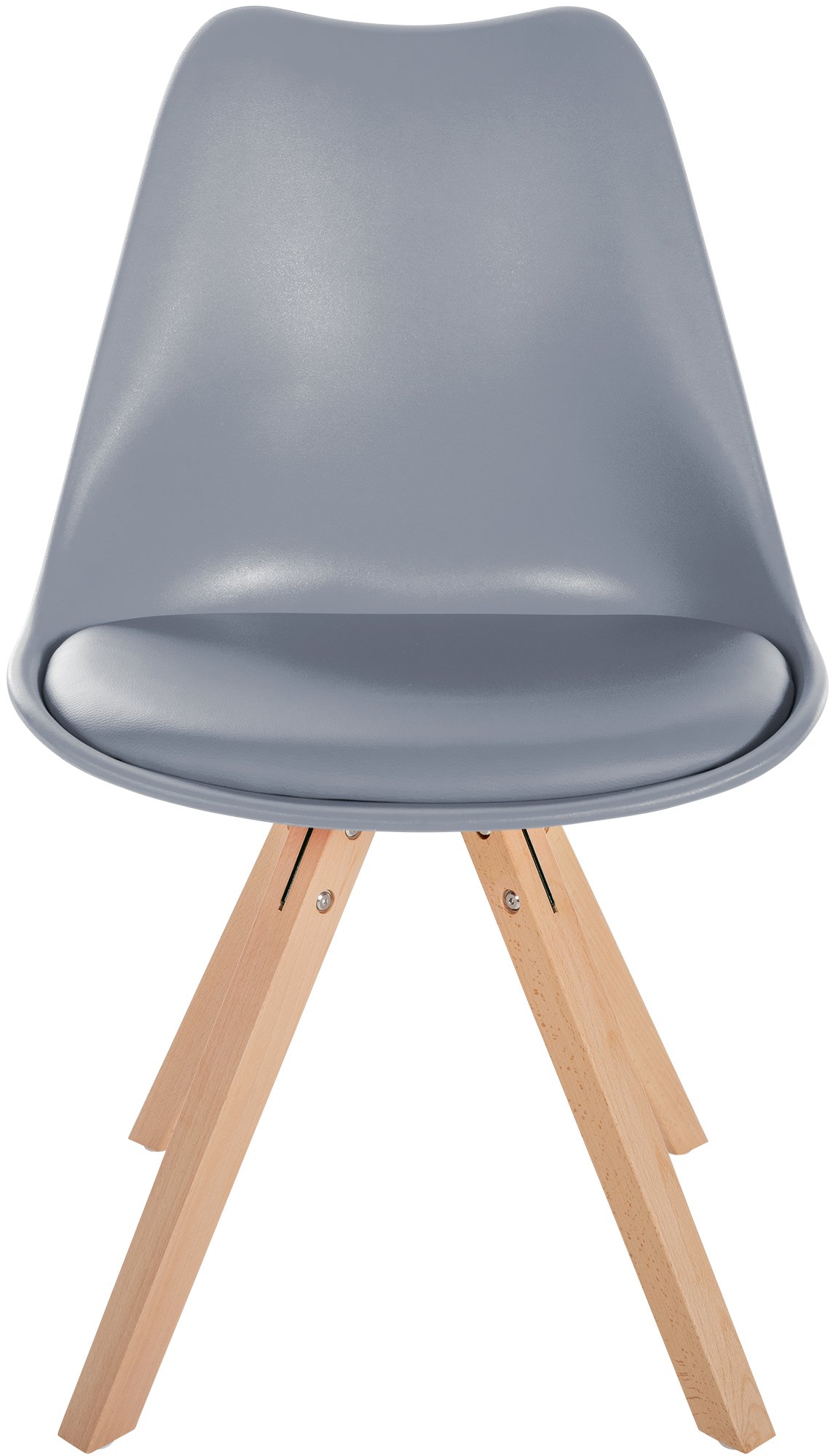 Set de 4 sillas de comedor Sofia con base de madera y asiento en polipiel