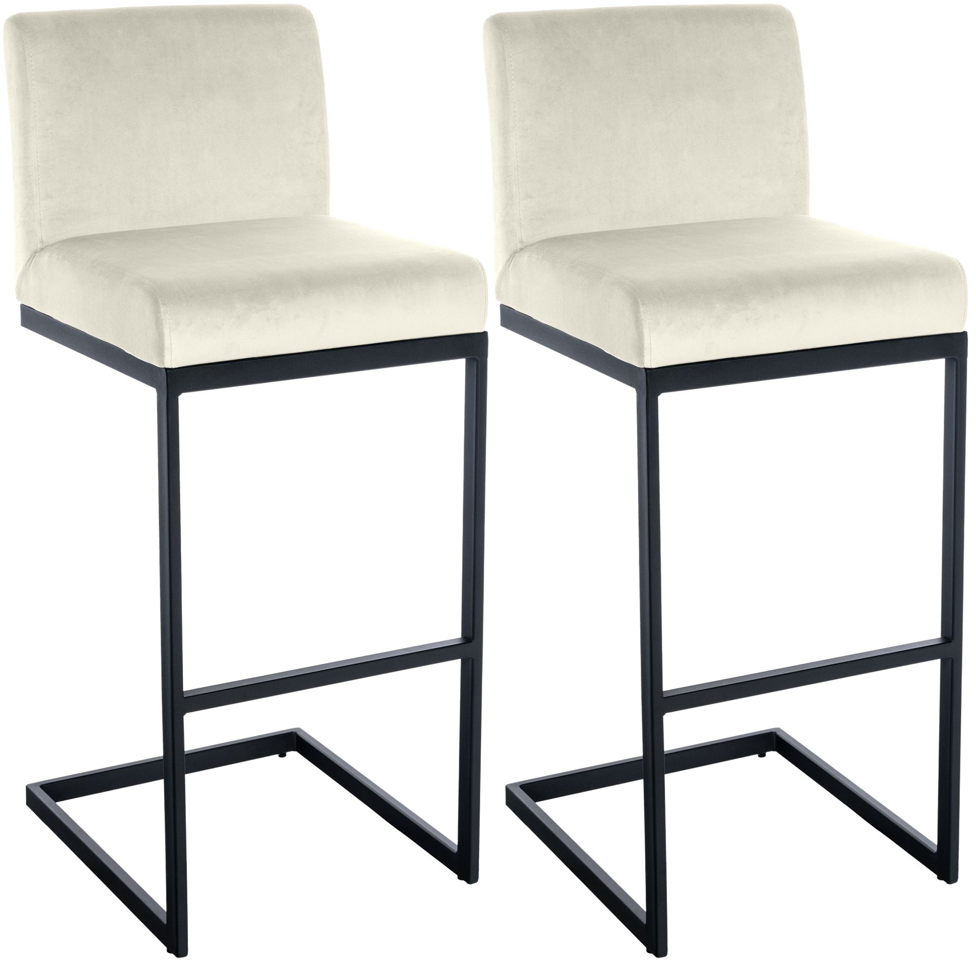 Set de 2 taburetes de bar Hopewell de terciopelo