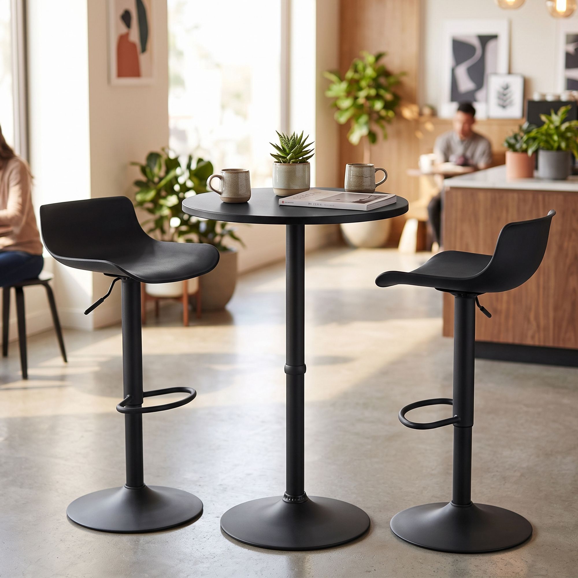 Conjunto de mesa alta de bar Fernie con dos taburetes