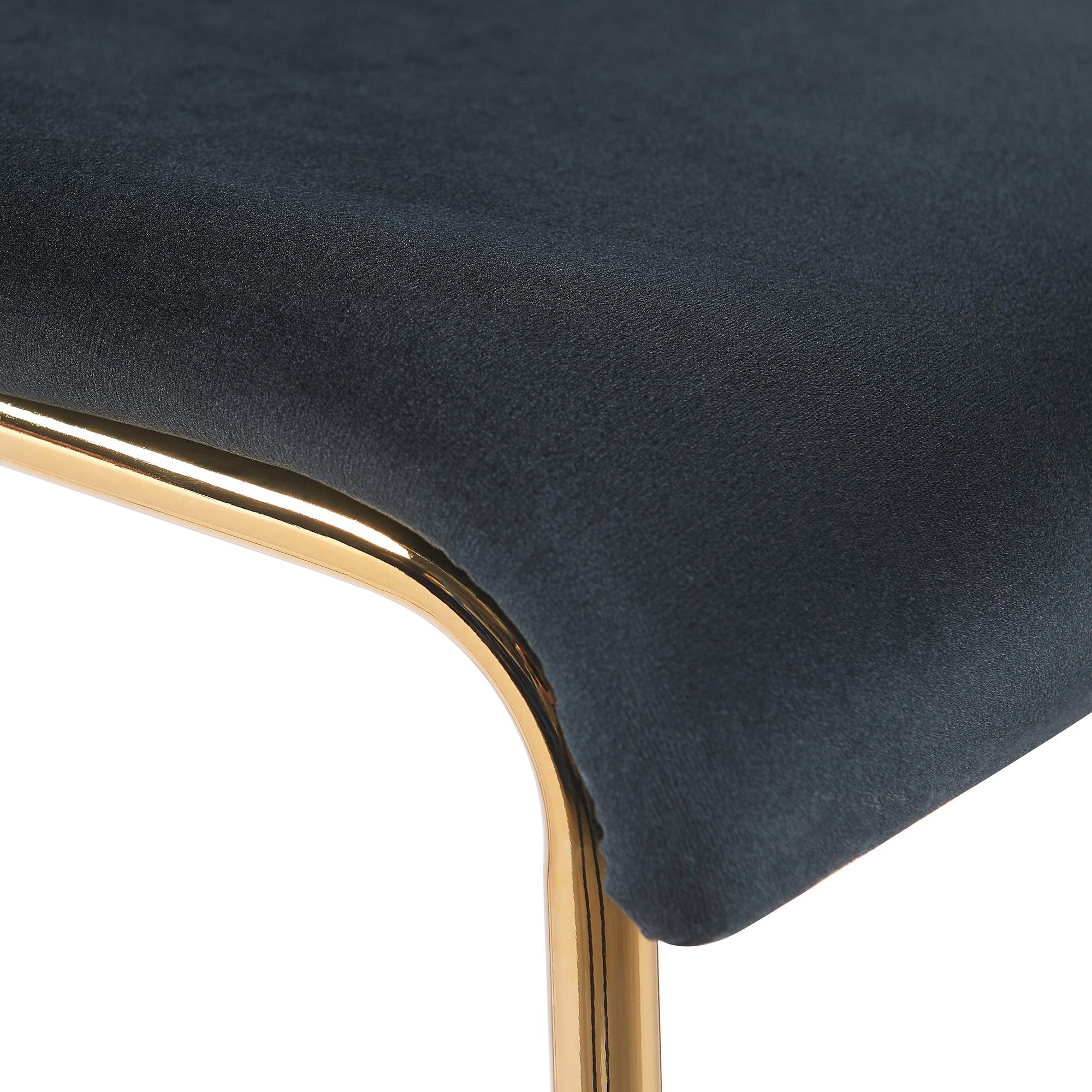 Taburete de bar Hoover terciopelo marco de cuatro patas oro
