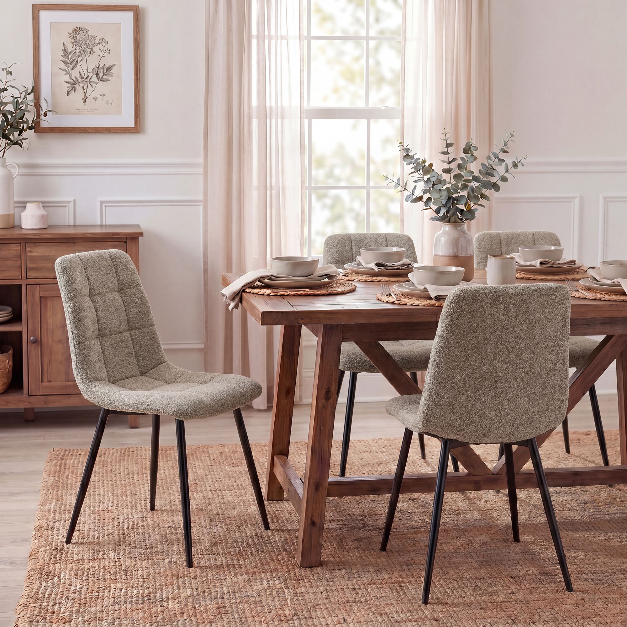 Silla de Comedor Antibes Tejido de Peluche
