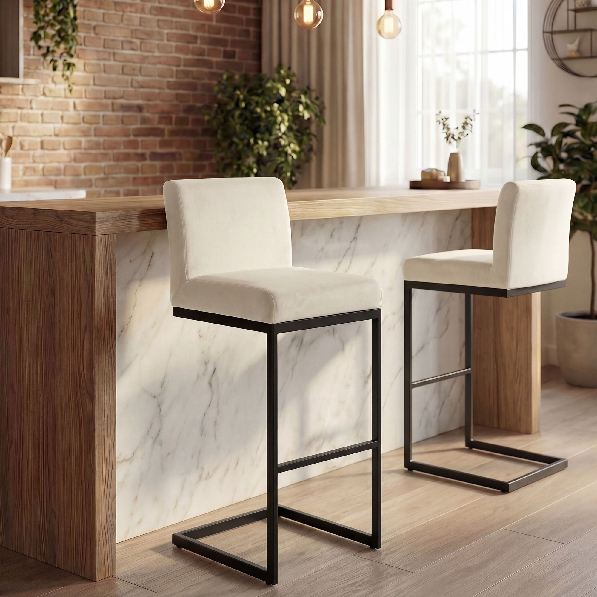 Taburete de bar de terciopelo Hopewell