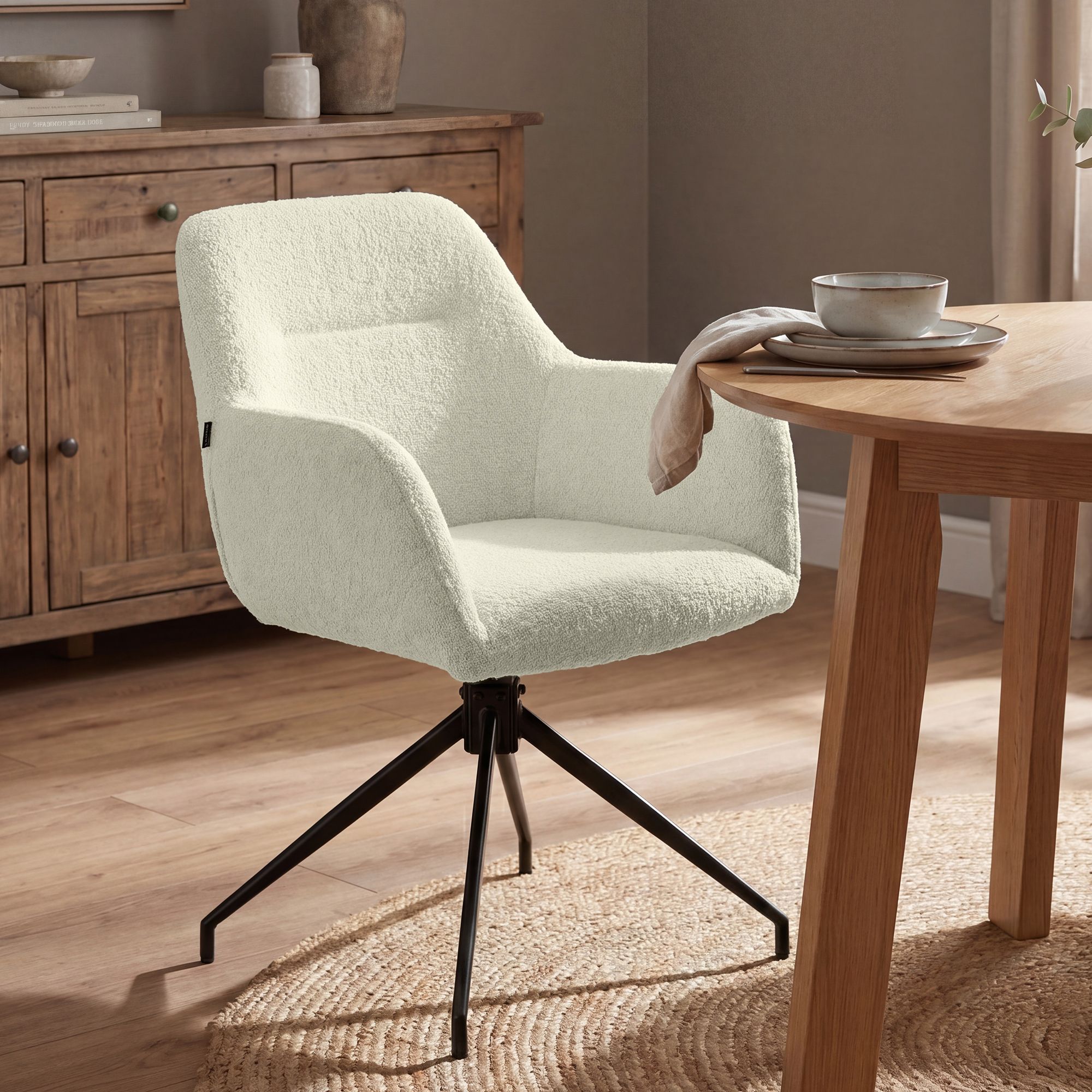Silla de Comedor Merlinda con Tejido Teddy