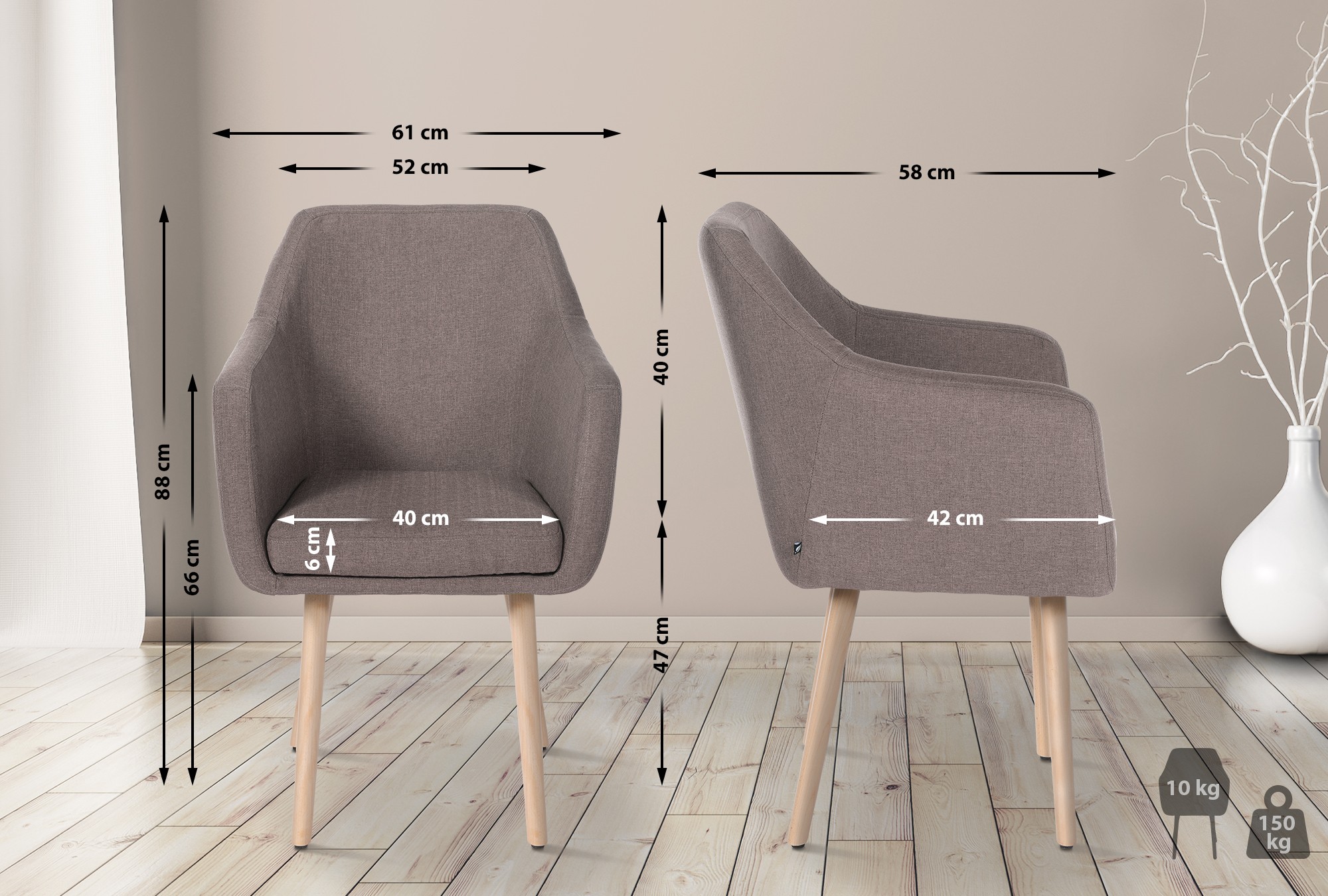 Silla De Salón Utrecht En Tela